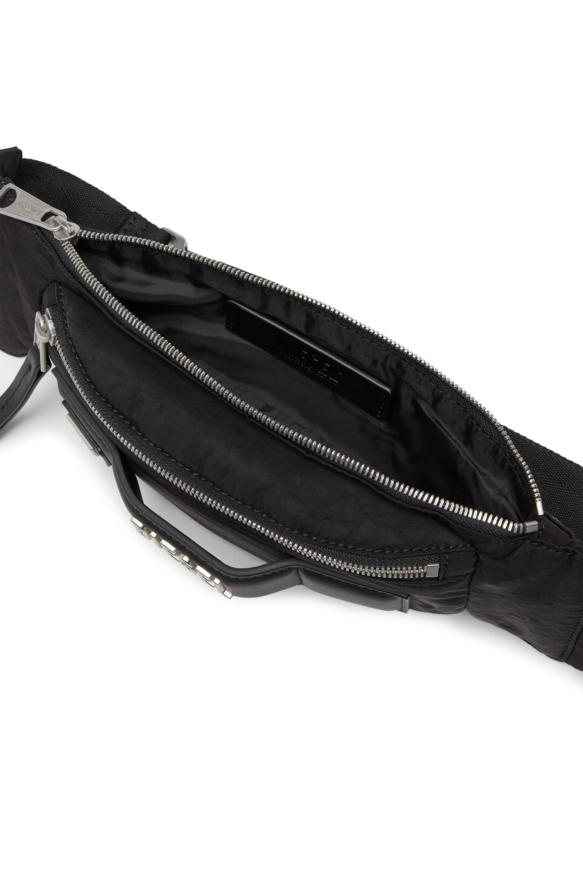 Diesel - LOGOS BELT BAG, Unisex Logos-Belt bag in recycled nylon in Black - Image 2