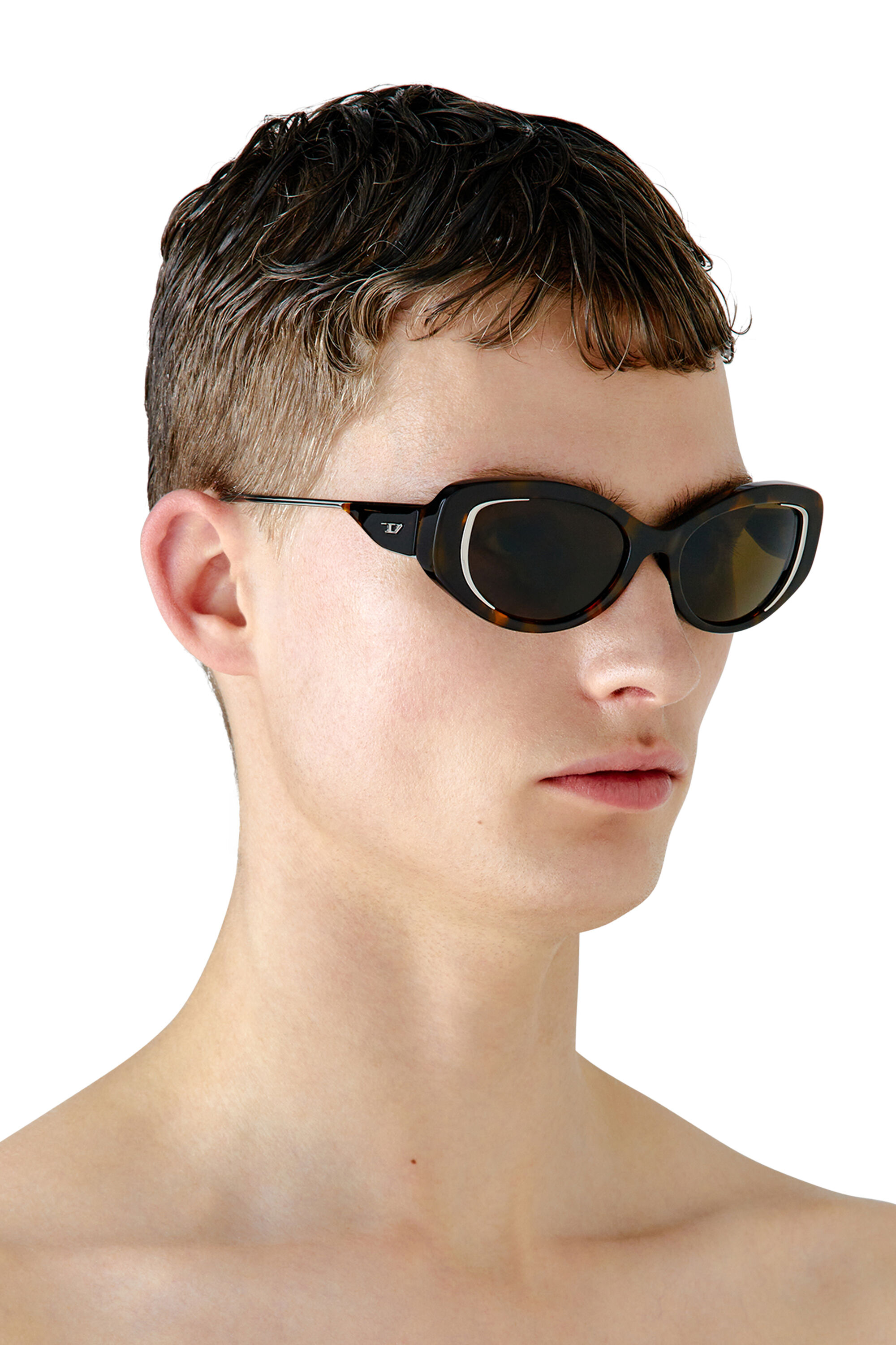 Diesel - 0DL2001, Unisex Cat-eye style sunglasses in Brown - Image 4