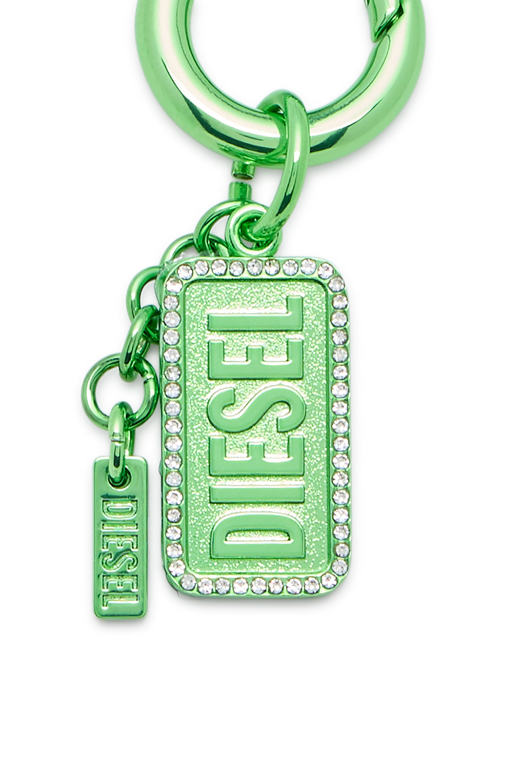 Diesel - CHARM-DIESEL, Unisex's Metal keyring with Diesel logo and rhinestones in Green - 2