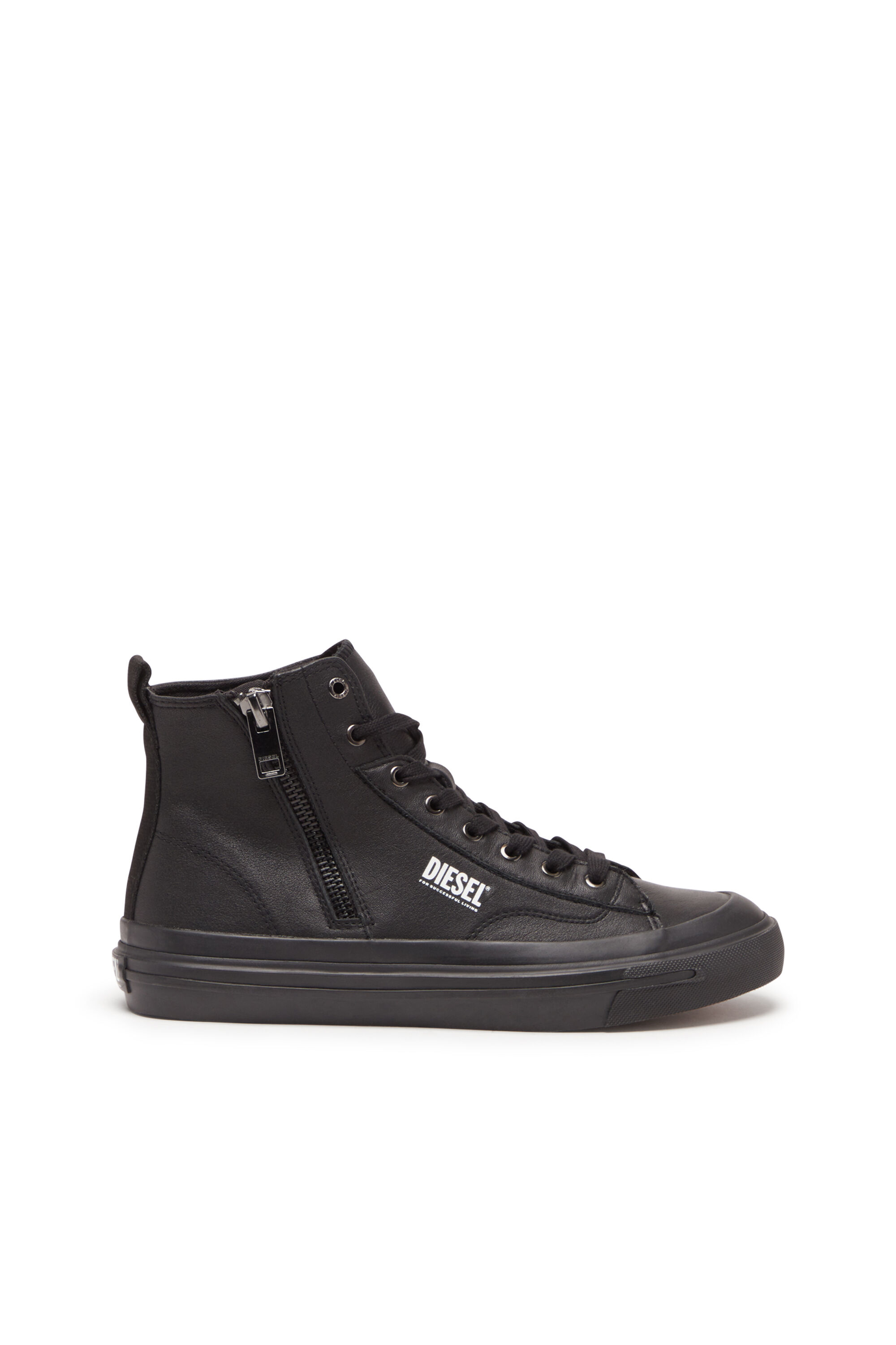 Men s S Athos Dv Mid High top sneakers with side zip Black Diesel