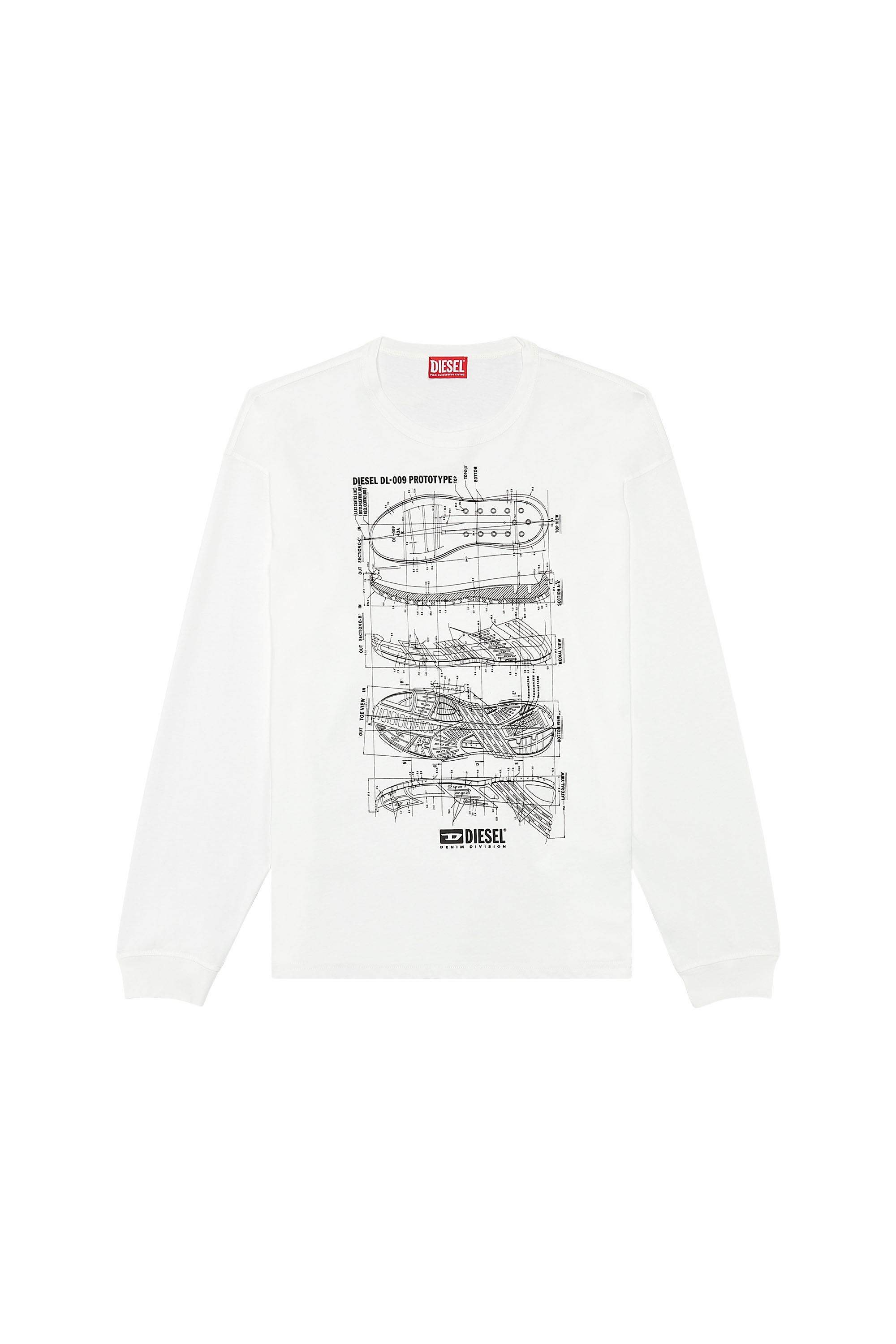 Diesel - T-BOXT-LS-N5, Man Long-sleeve T-shirt with Prototype print in White - Image 2