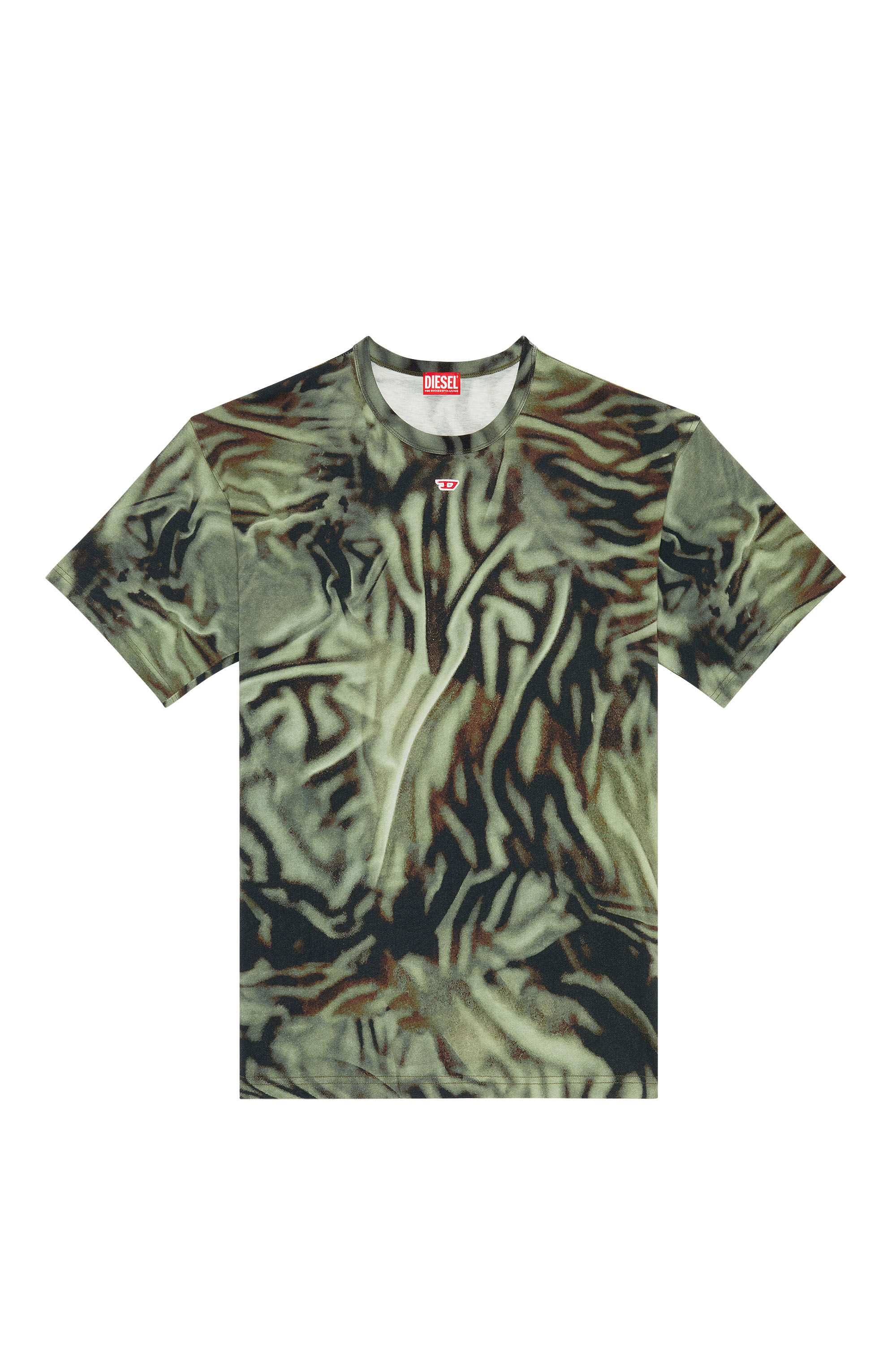 Diesel - T-BOXT-N3, Man T-shirt with zebra-camo print in Green - Image 2