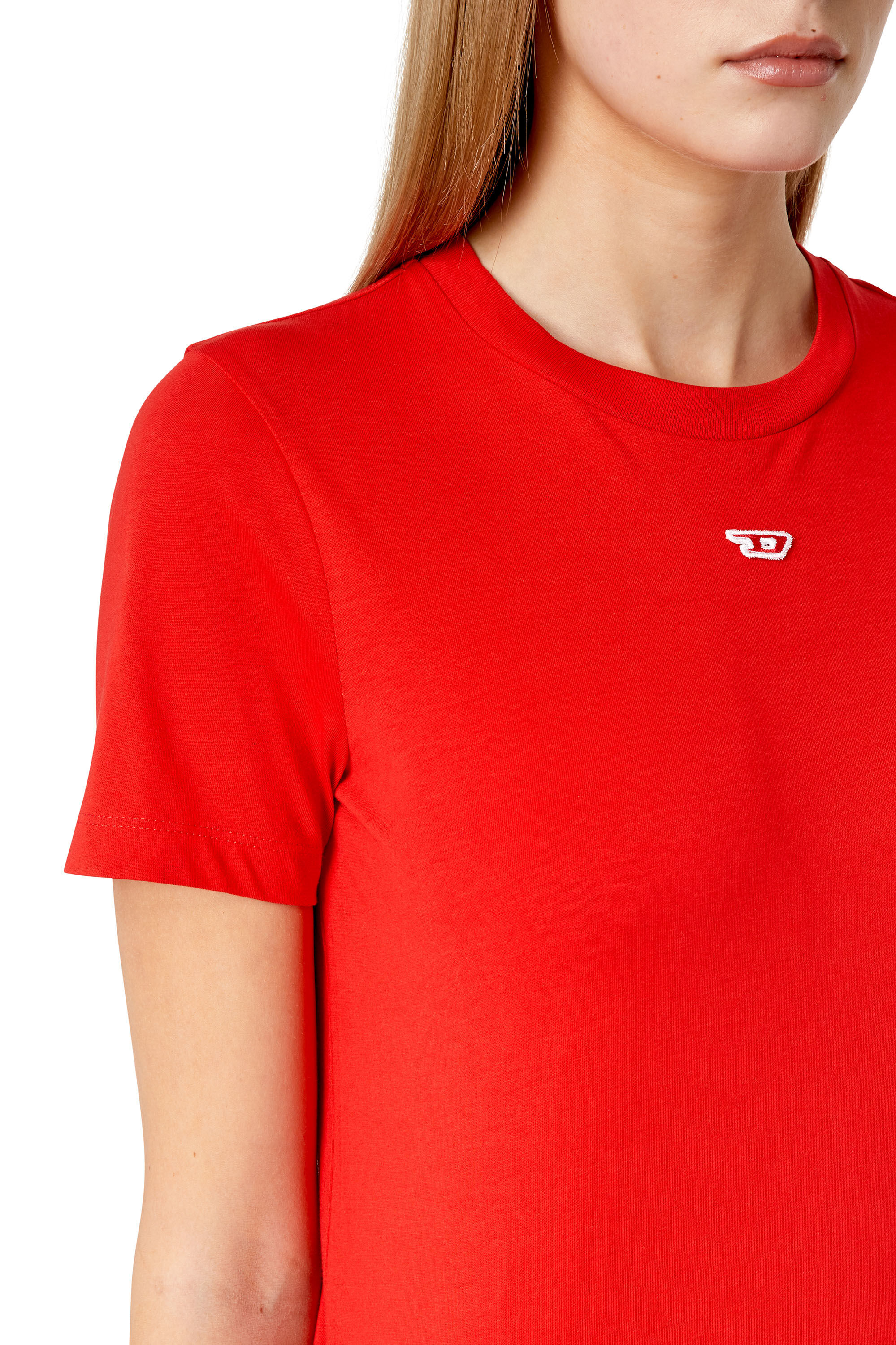 Diesel - T-REG-D, Woman T-shirt with mini logo patch in Red - Image 6