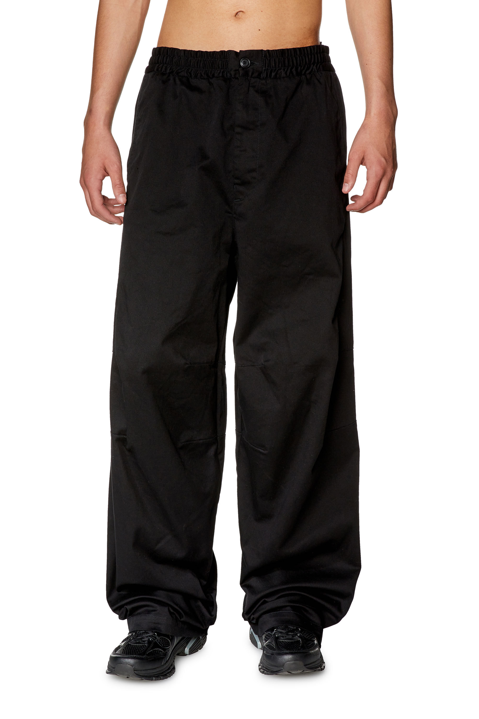 Men's Gabardine pants with elasticated waist | Black | Diesel