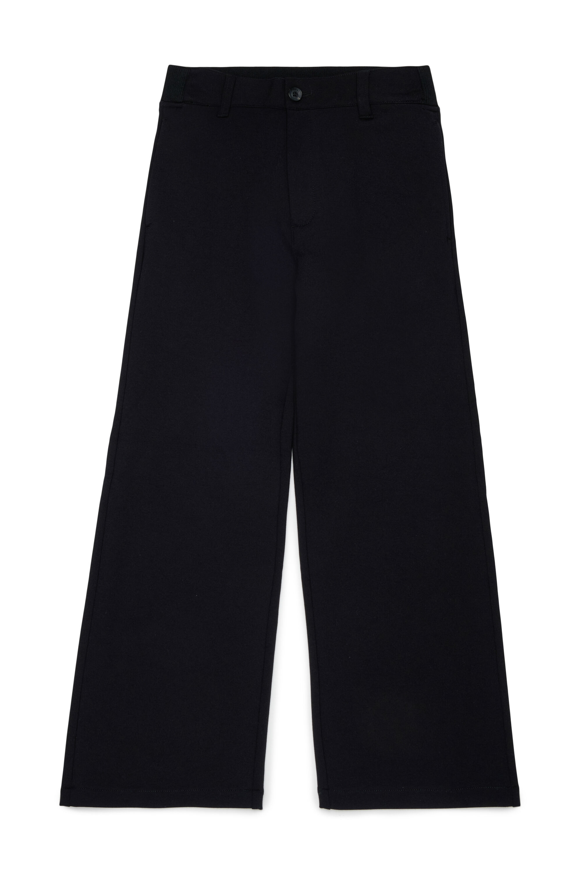 Diesel - PREBBY, Man's Wide-leg pants in compact stretch fabric in Black - 1