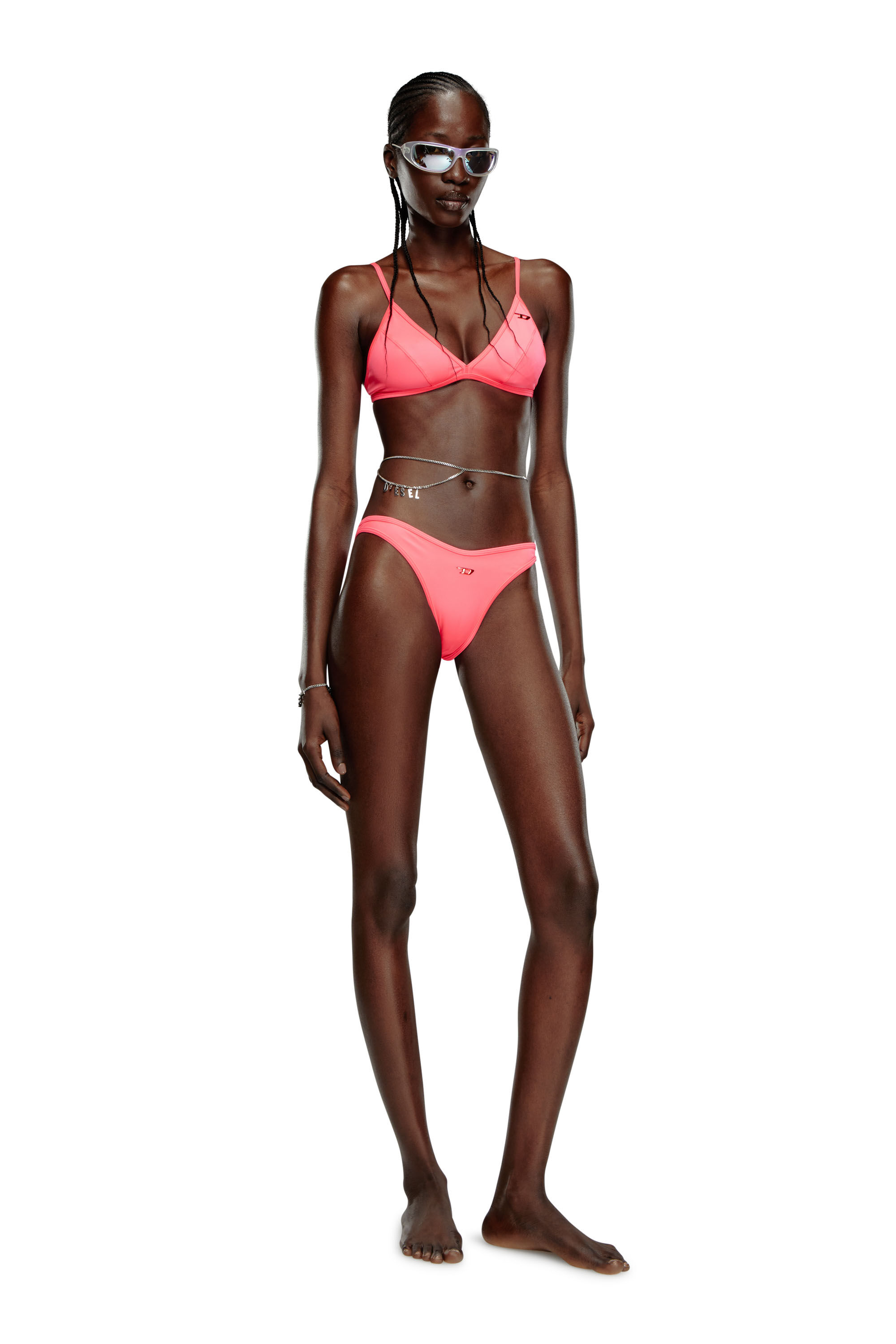 Diesel - BFPN-PUNCHY-X, Woman Neon bikini bottoms with D logo in Pink - Image 2