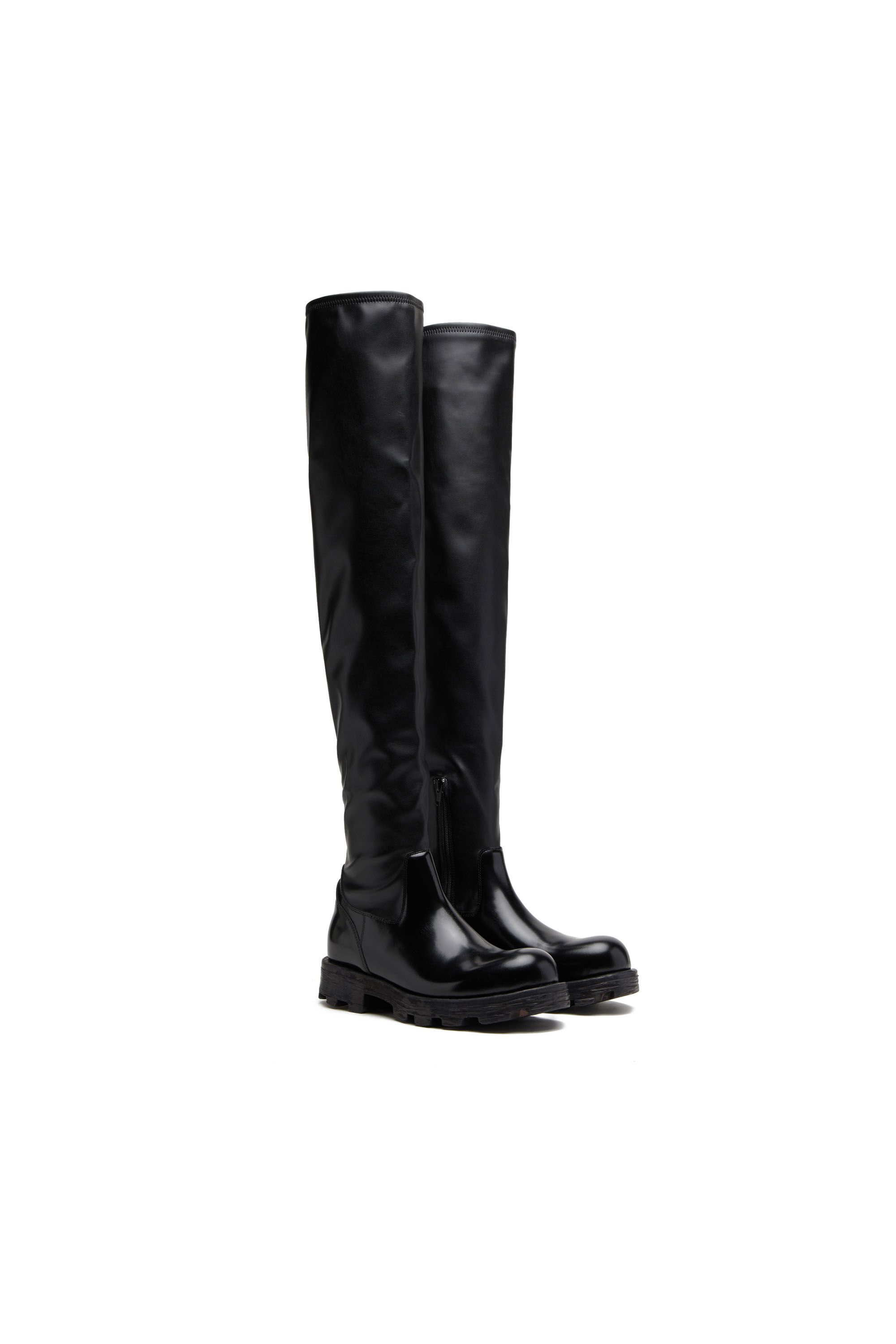 Diesel - D-HAMMER HCH, Woman D-Hammer HCH - Over-the-knee boots in glossy leather in Black - Image 2