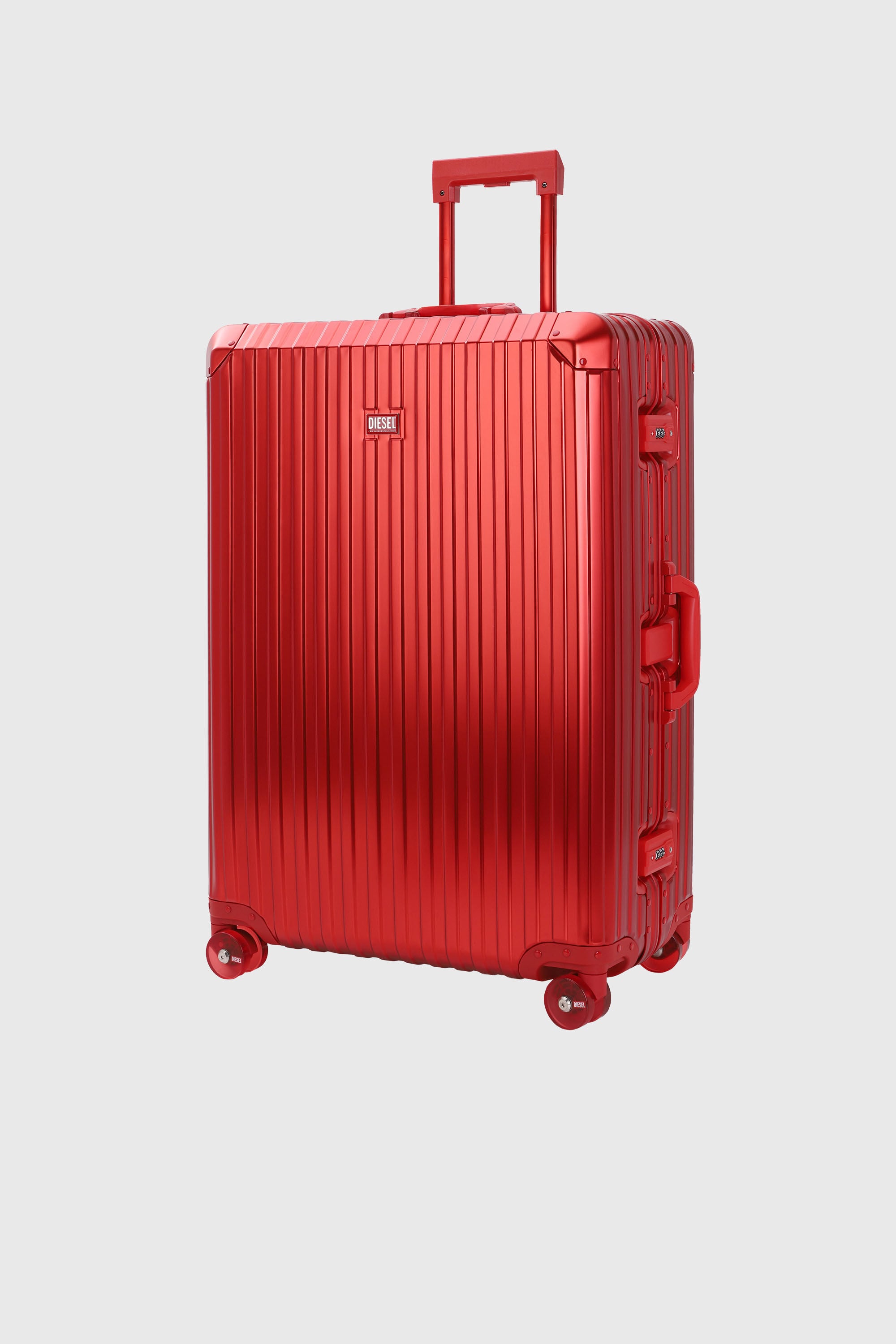 Diesel - DIESEL ALUMINUM TROLLEY- DSL002, Unisex's Aluminum suitcase size L in Red - 5