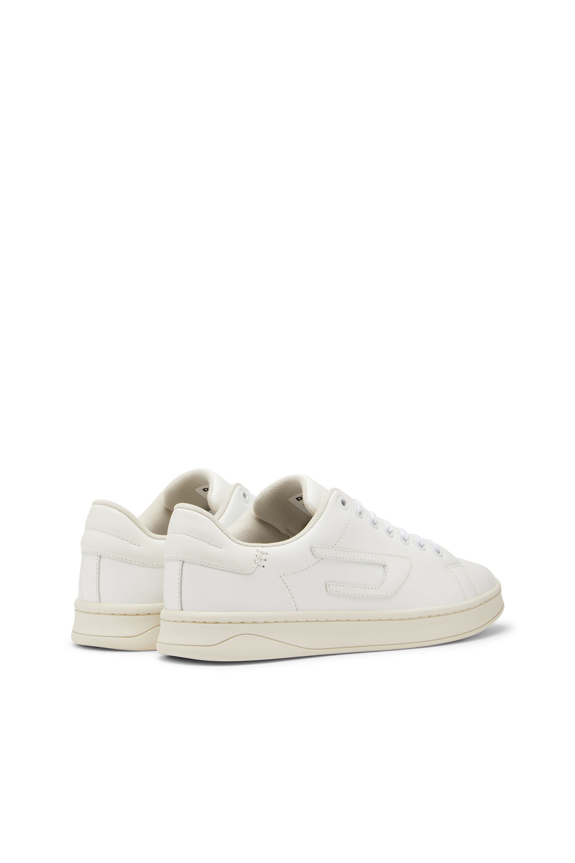 Diesel - S-ATHENE LOW W, Woman S-Athene Low-Low-top leather sneakers with D patch in White - Image 3