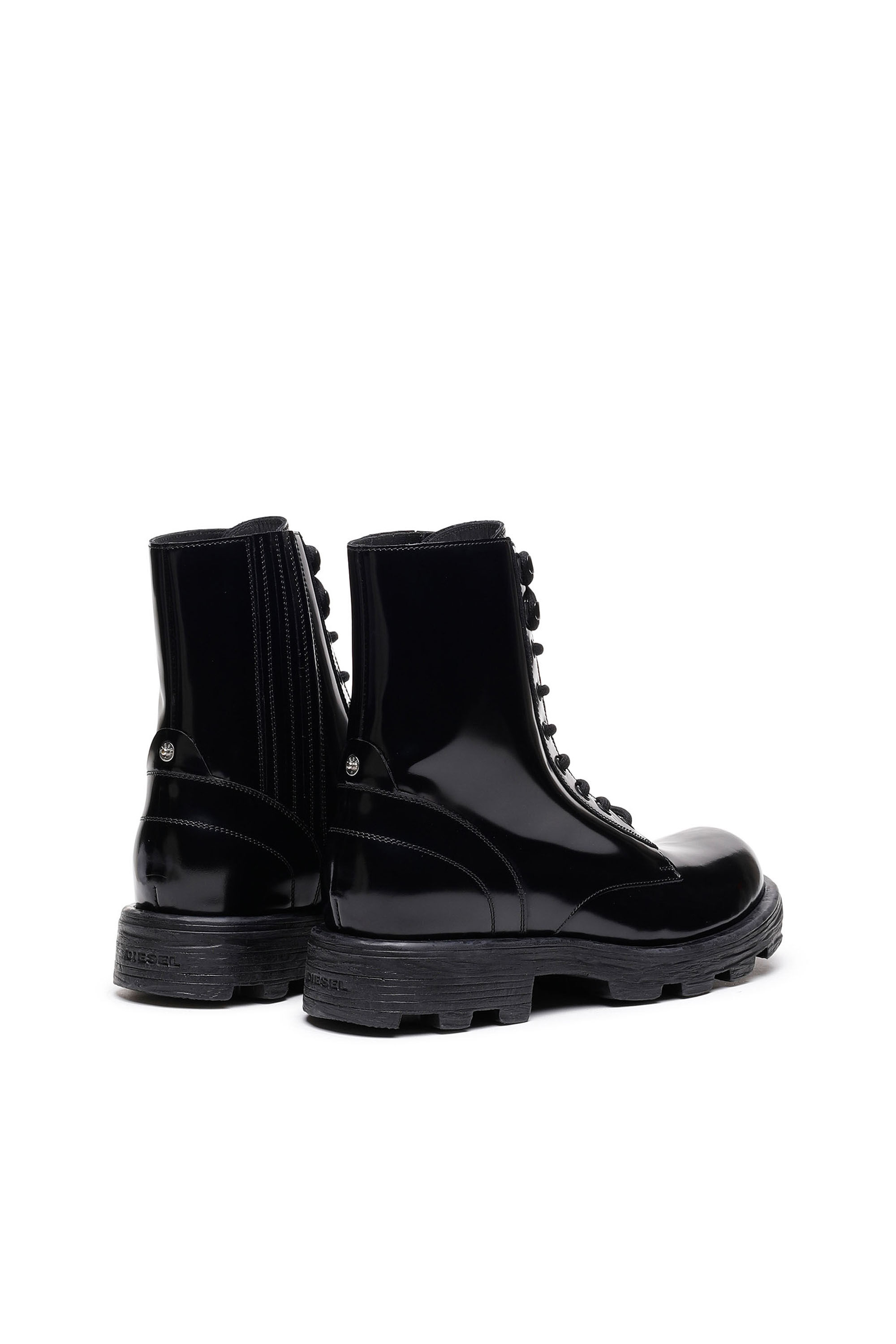 Diesel - D-HAMMER BT, Man D-Hammer-Combat boots in glossed leather in Black - Image 3