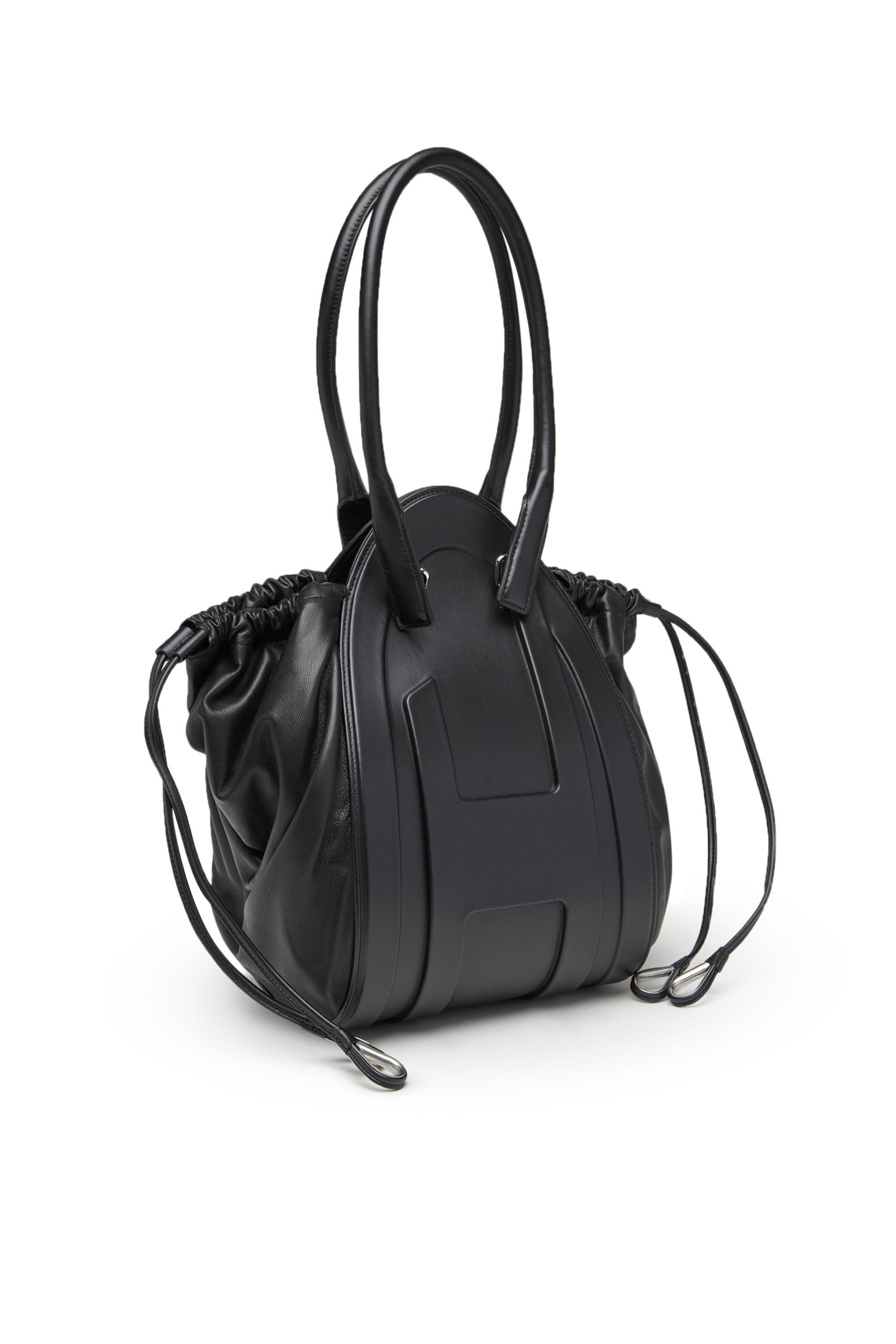 Diesel - 1DR-FOLD M, Woman 1DR-Fold M-Shoulder bag with maxi embossed logo in Black - Image 2