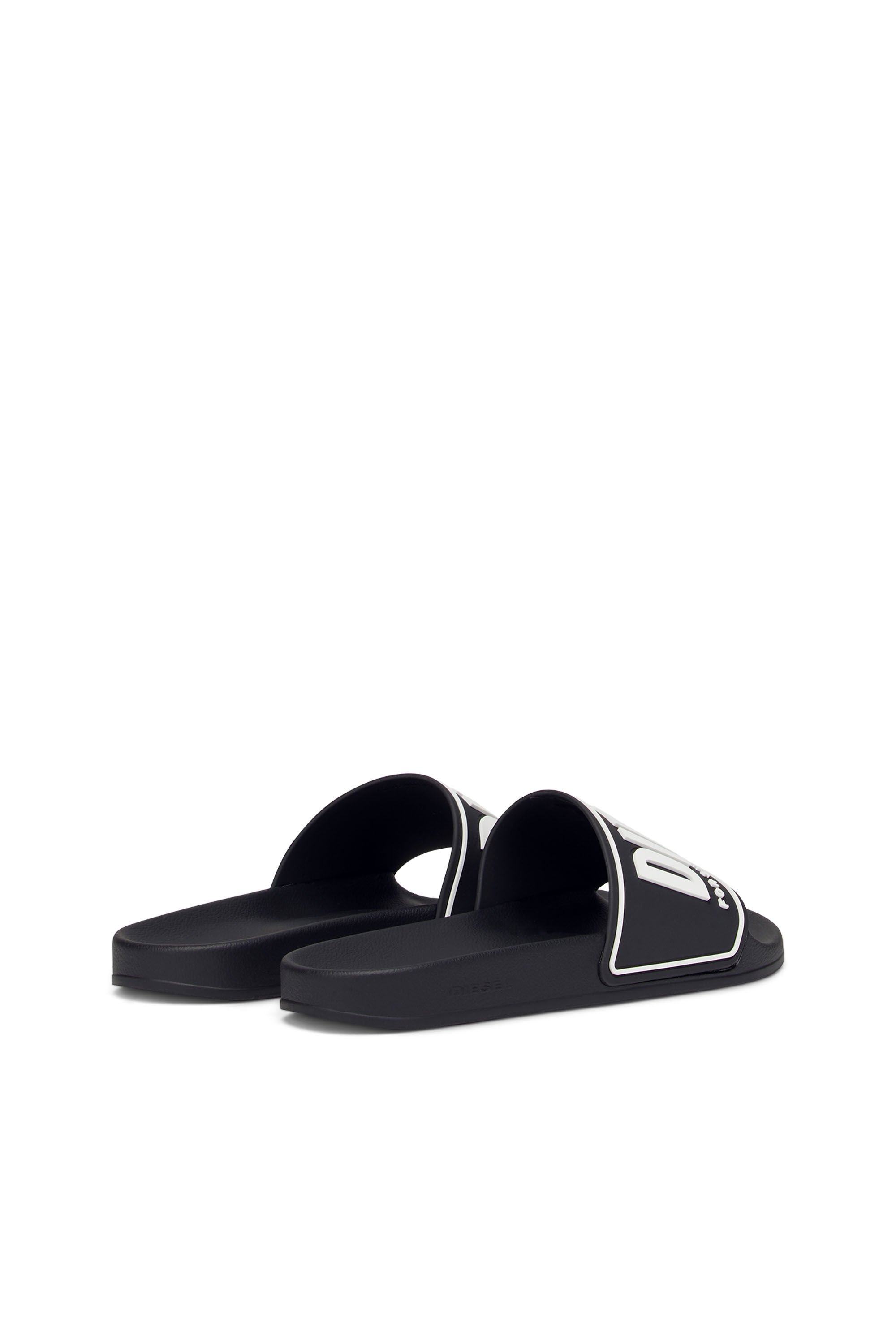 Diesel - SA-MAYEMI CC W, Woman Sa-Mayemi-Rubber slides with embossed logo in Black - Image 3