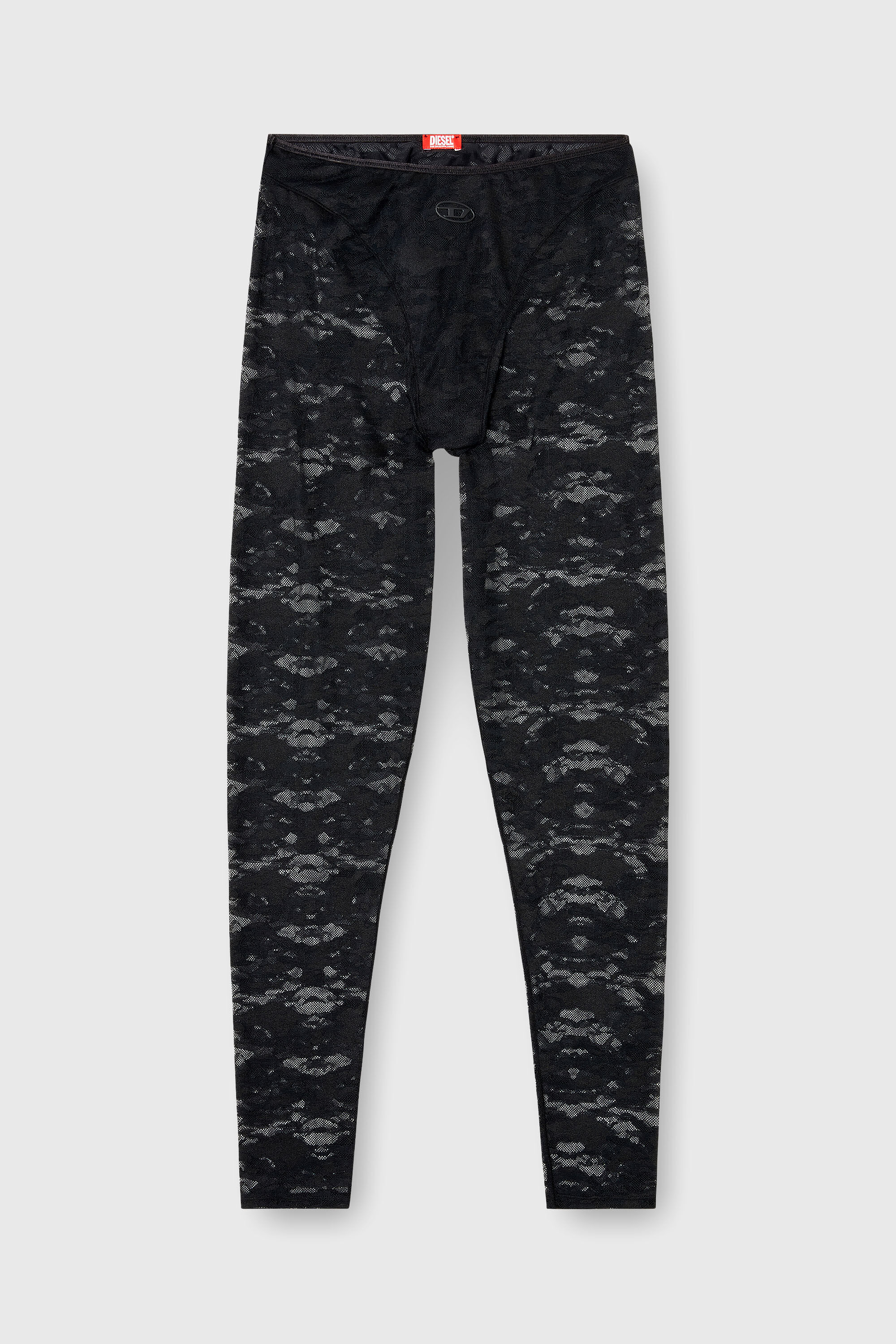Diesel - HAYLEY-UTLT, Woman's Leggings in nylon camouflage lace in Black - 5