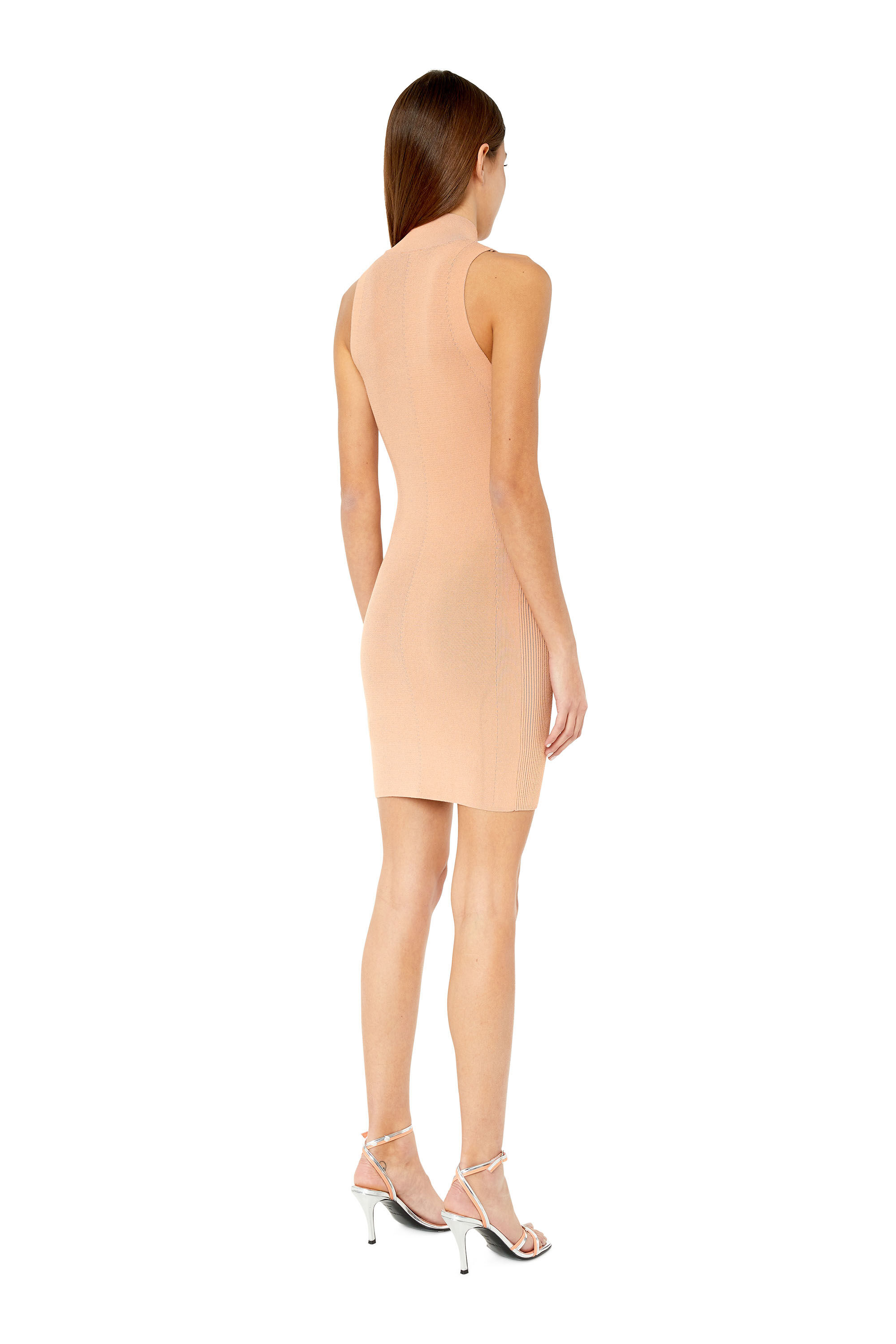 Diesel - M-ONERVA, Woman Short dress with cut-out and logo plaque in Pink - Image 3