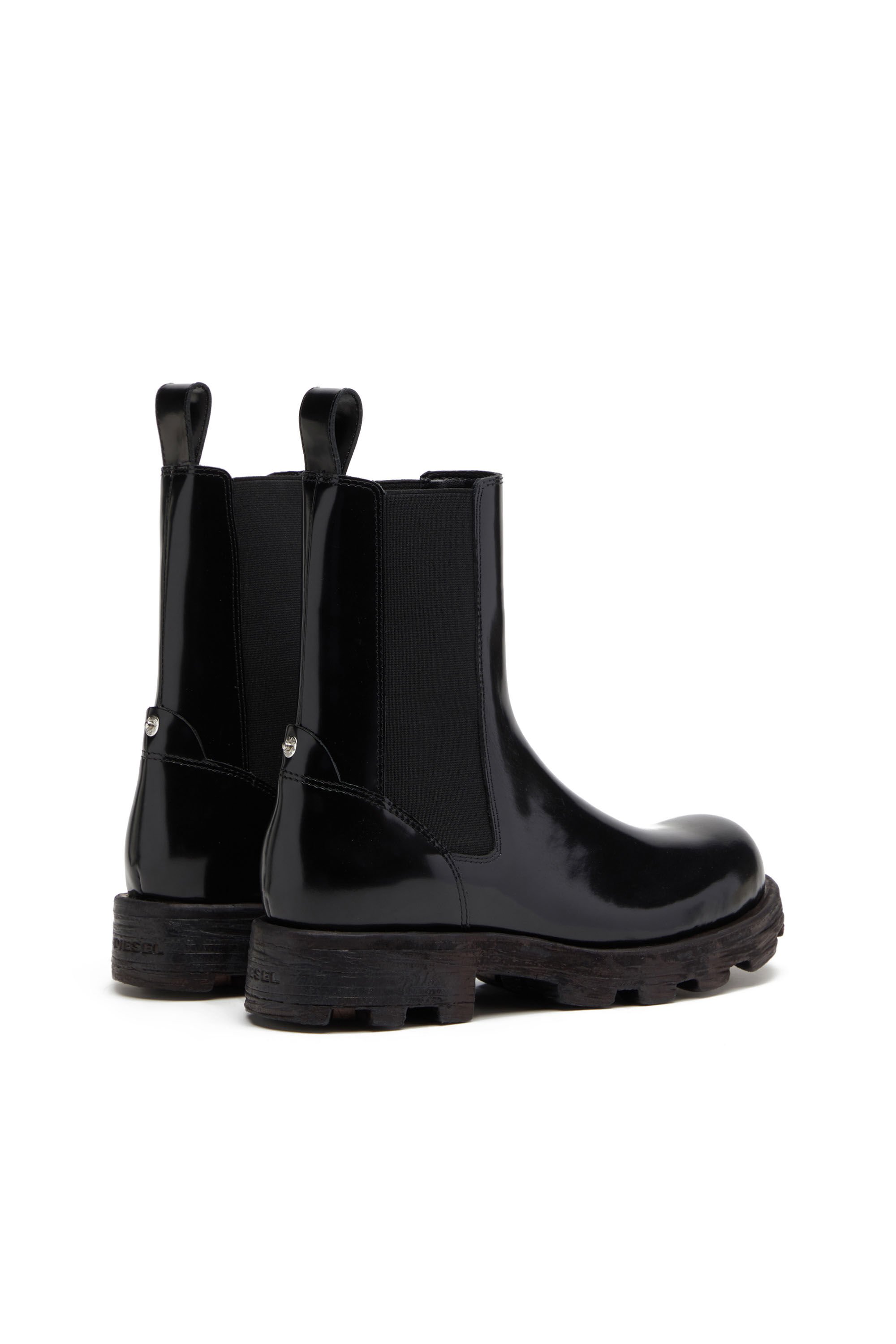 Diesel - D-HAMMER CH W, Woman D-Hammer CH W - Oiled leather boots with lug sole in Black - Image 3