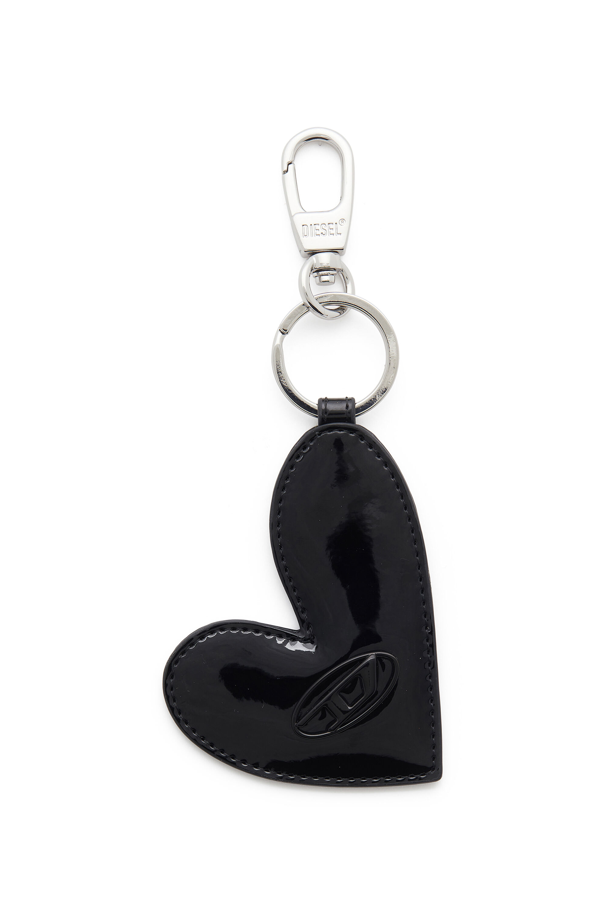 Diesel - PLAY HEART MIRROR, Woman's Hear-shape charm with glossy finish in Black - 1