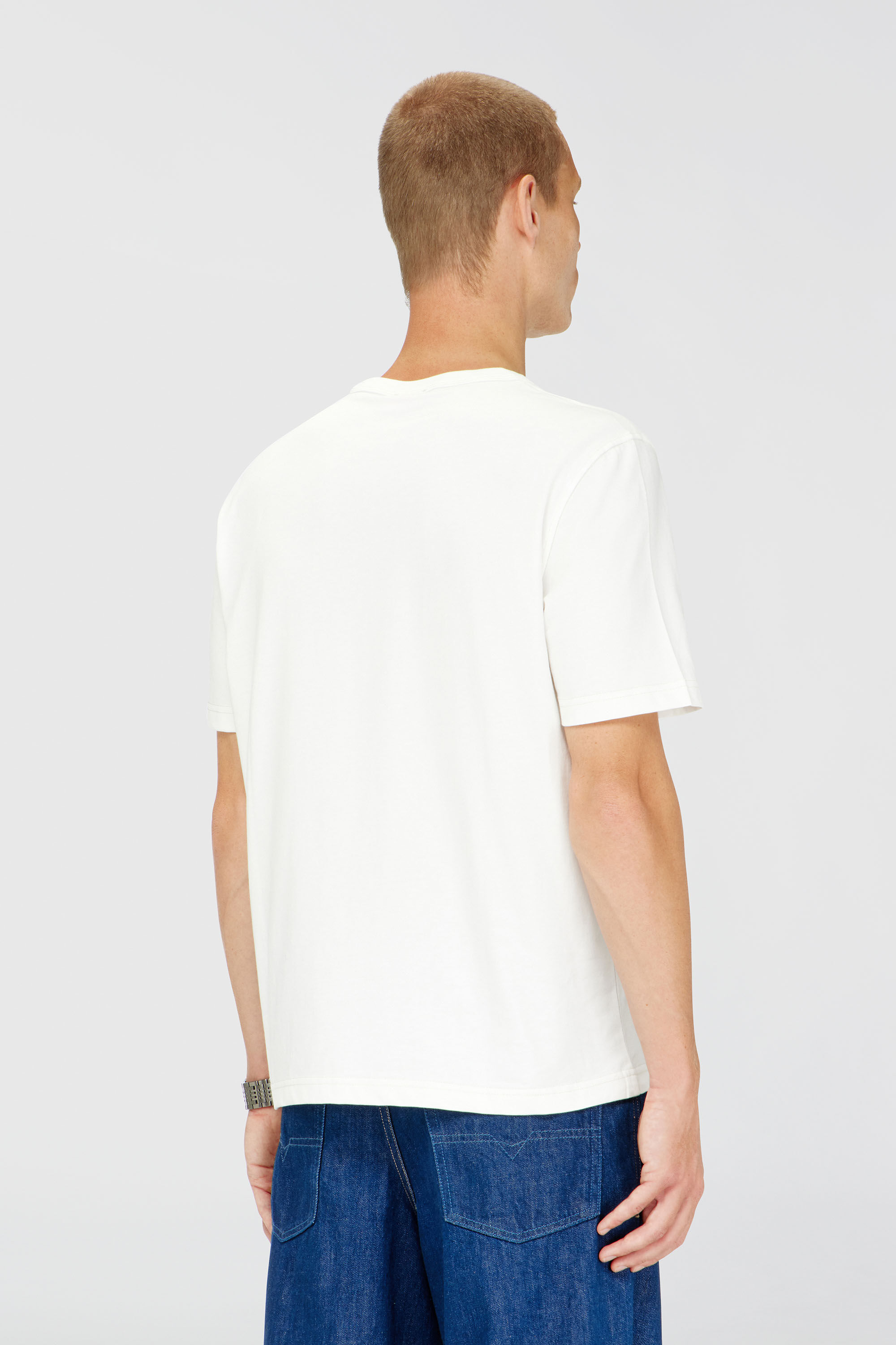 Diesel - T-ADJUST-Q6, Man's T-shirt with crumpled-effect logo in White - 4