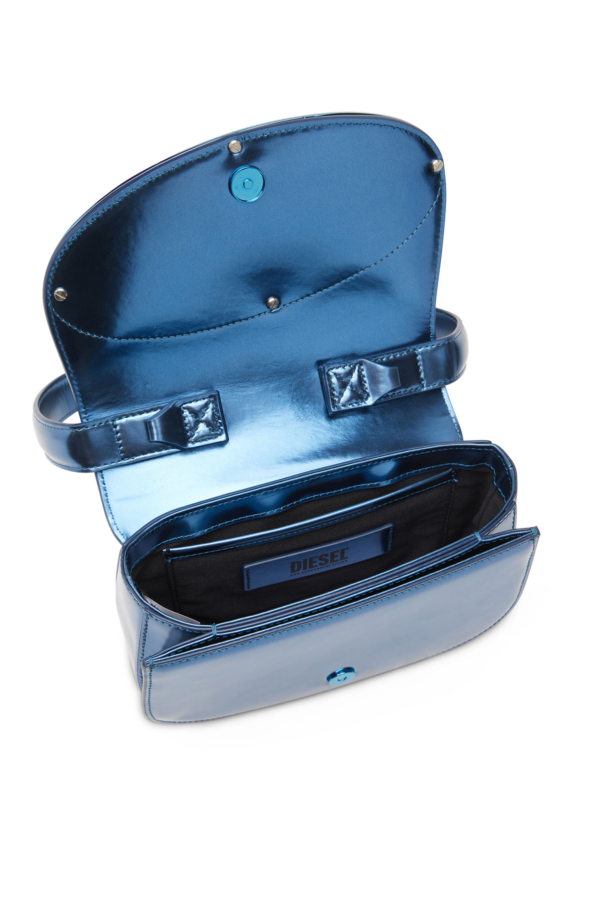 Diesel - 1DR, Woman 1DR-Iconic shoulder bag in mirrored leather in Blue - Image 5
