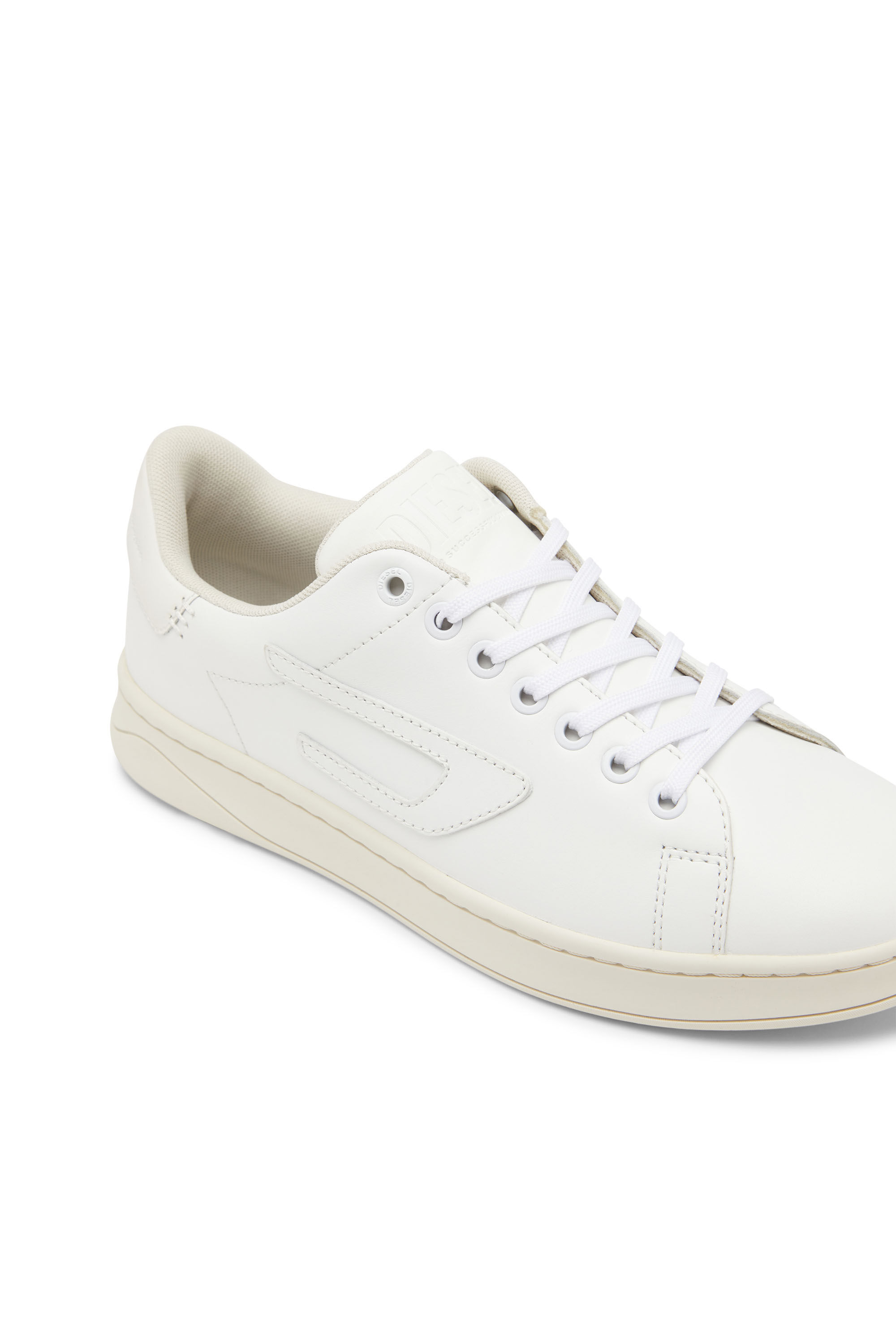 Diesel - S-ATHENE LOW W, Woman S-Athene Low-Low-top leather sneakers with D patch in White - Image 6