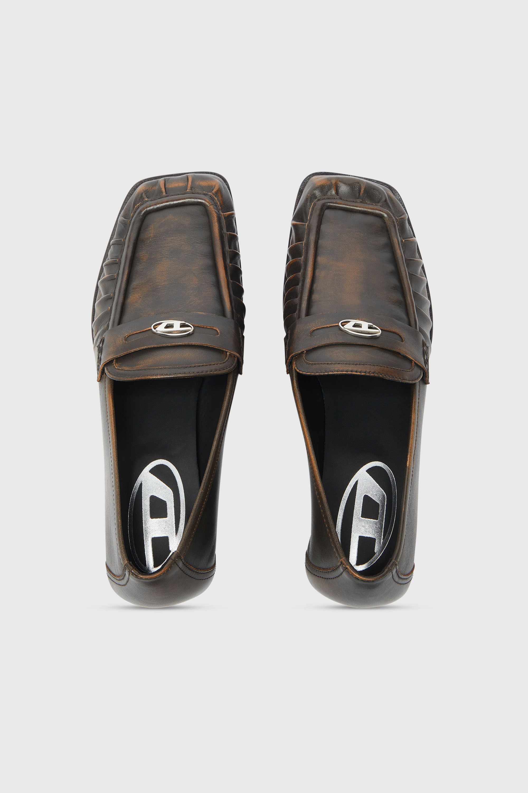 Diesel - D-AMBER MOC 30, Woman's D-Amber - Penny loafers in leather in Brown - 4