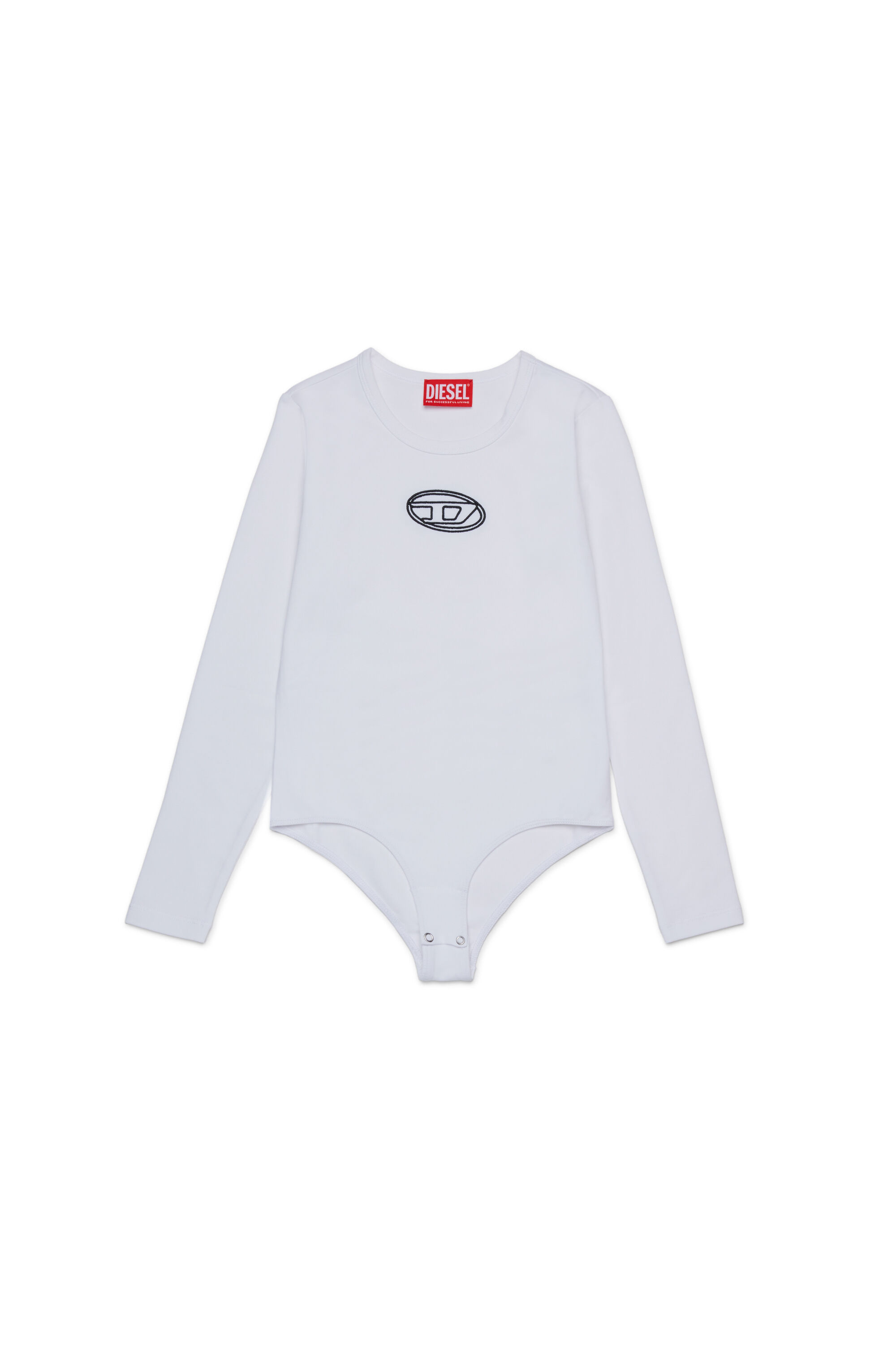 Diesel - BALAT, Woman's Cotton bodysuit with long sleeves in White - 1