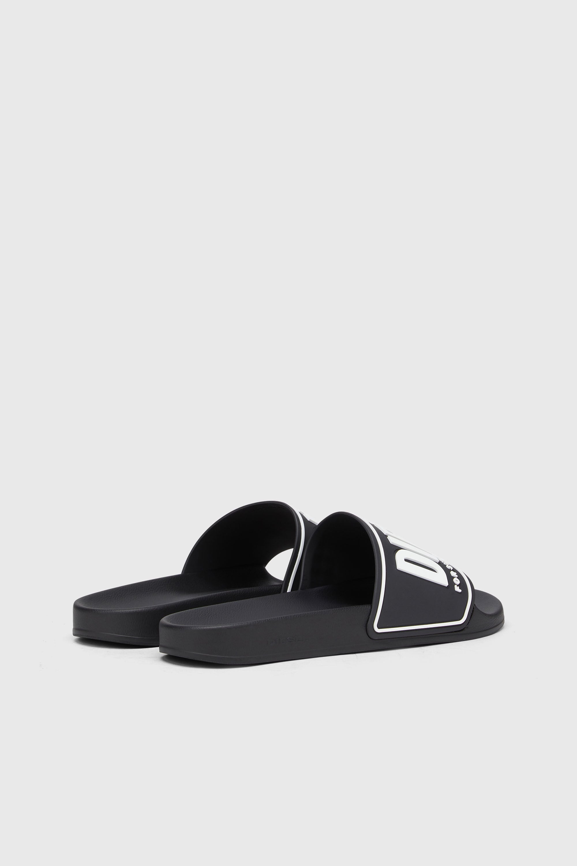 Diesel - SA-MAYEMI CC, Man's Sa-Mayemi-Pool slides with 3D logo in Black/White - 3