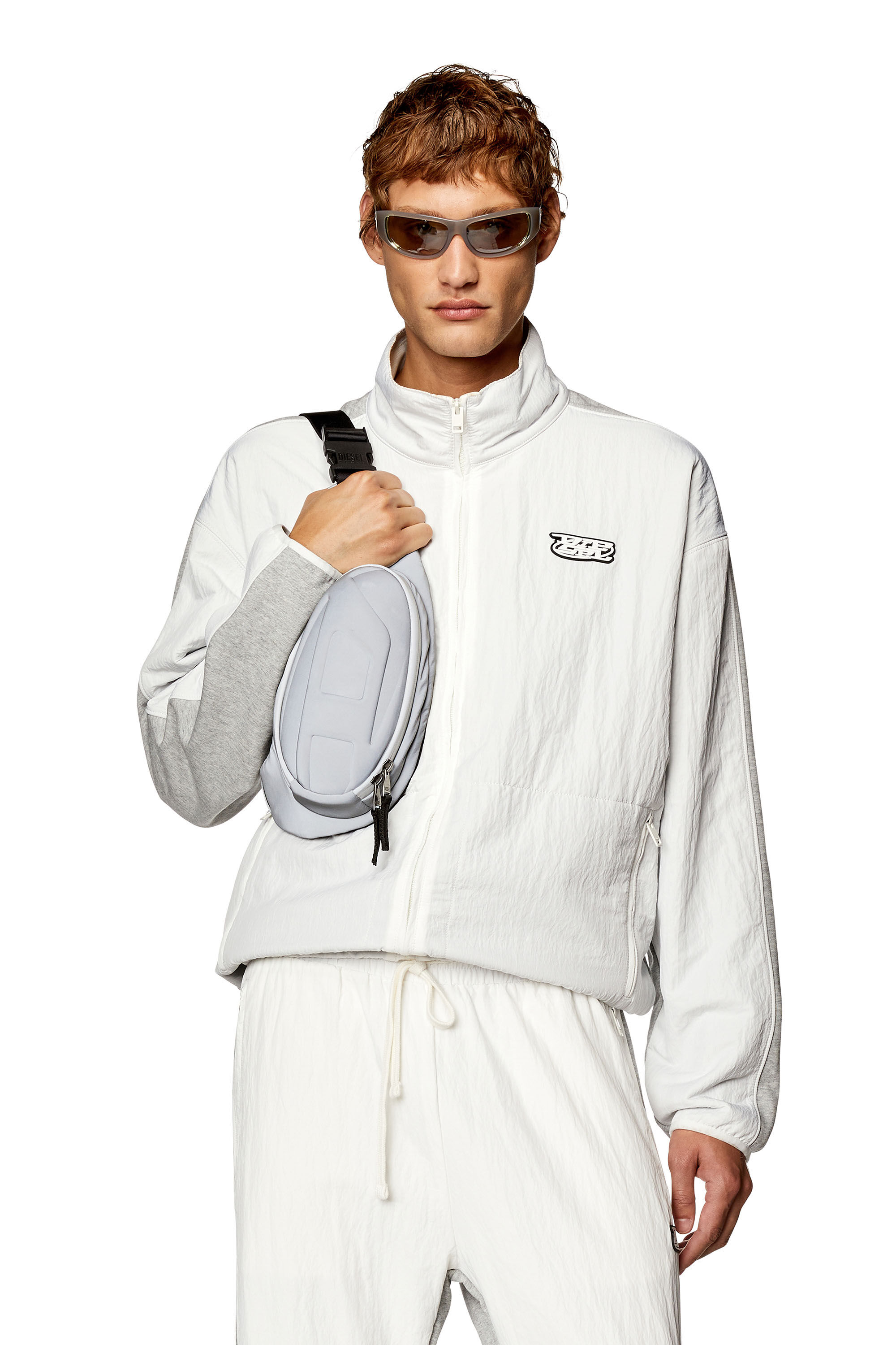 Diesel - S-BERTO-ZIP, Man Track jacket in jersey and nylon in Multicolor - Image 3