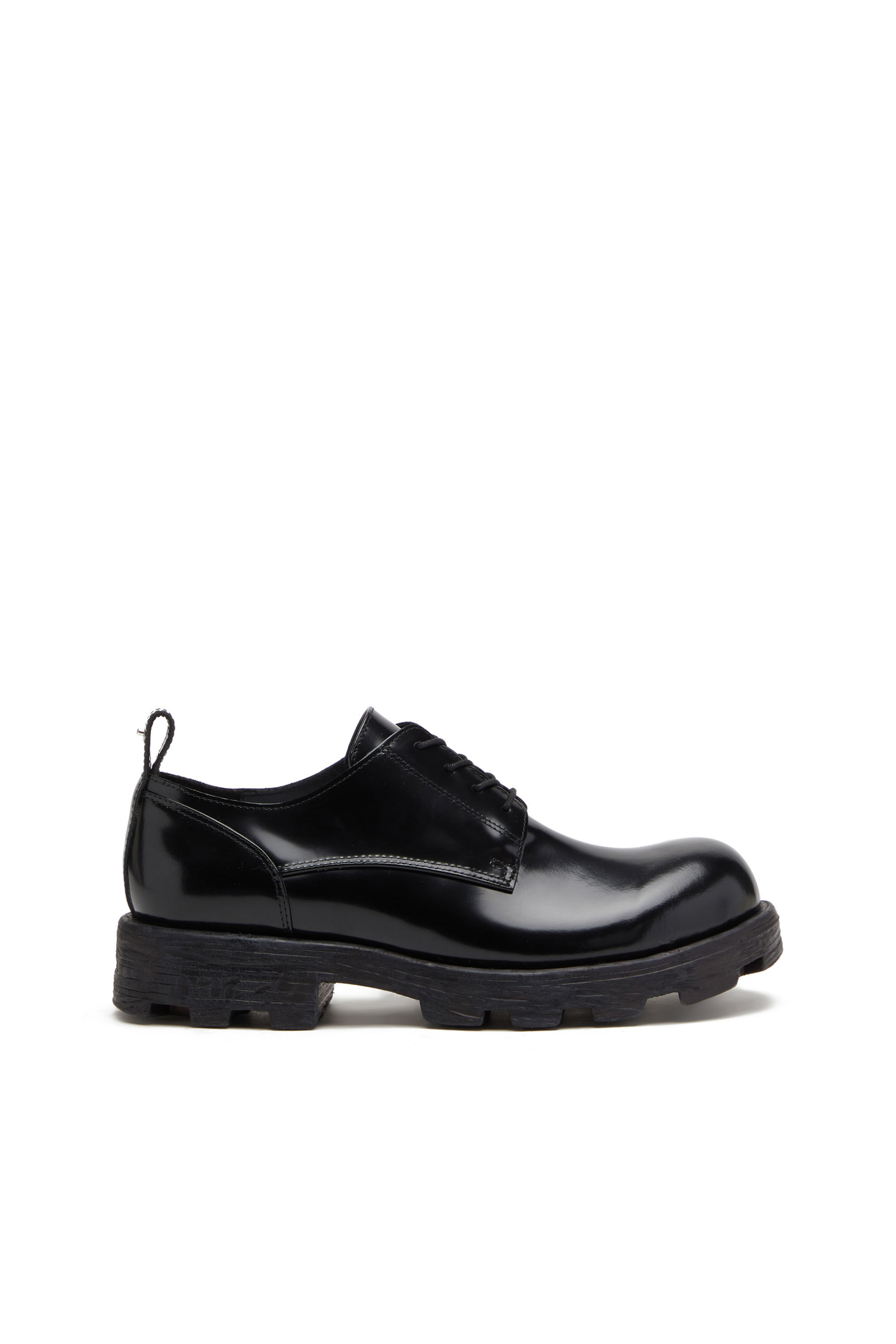 Diesel - D-HAMMER SH, Man D-Hammer SH - Lace-up shoes in shiny leather in Black - Image 1