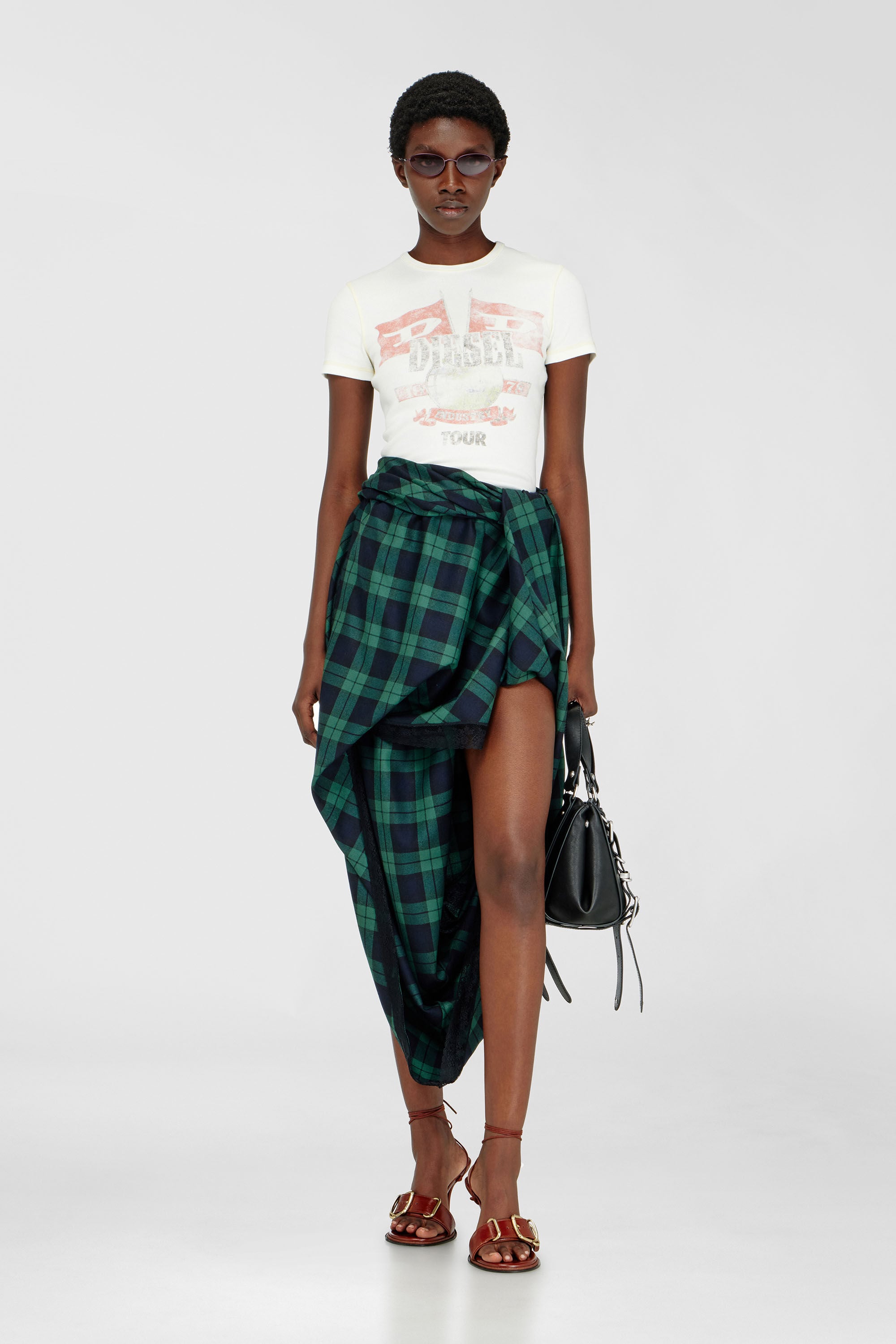 Diesel - T-MARSY-RIB, Woman's Ribbed T-shirt with concert graphics in null - 1