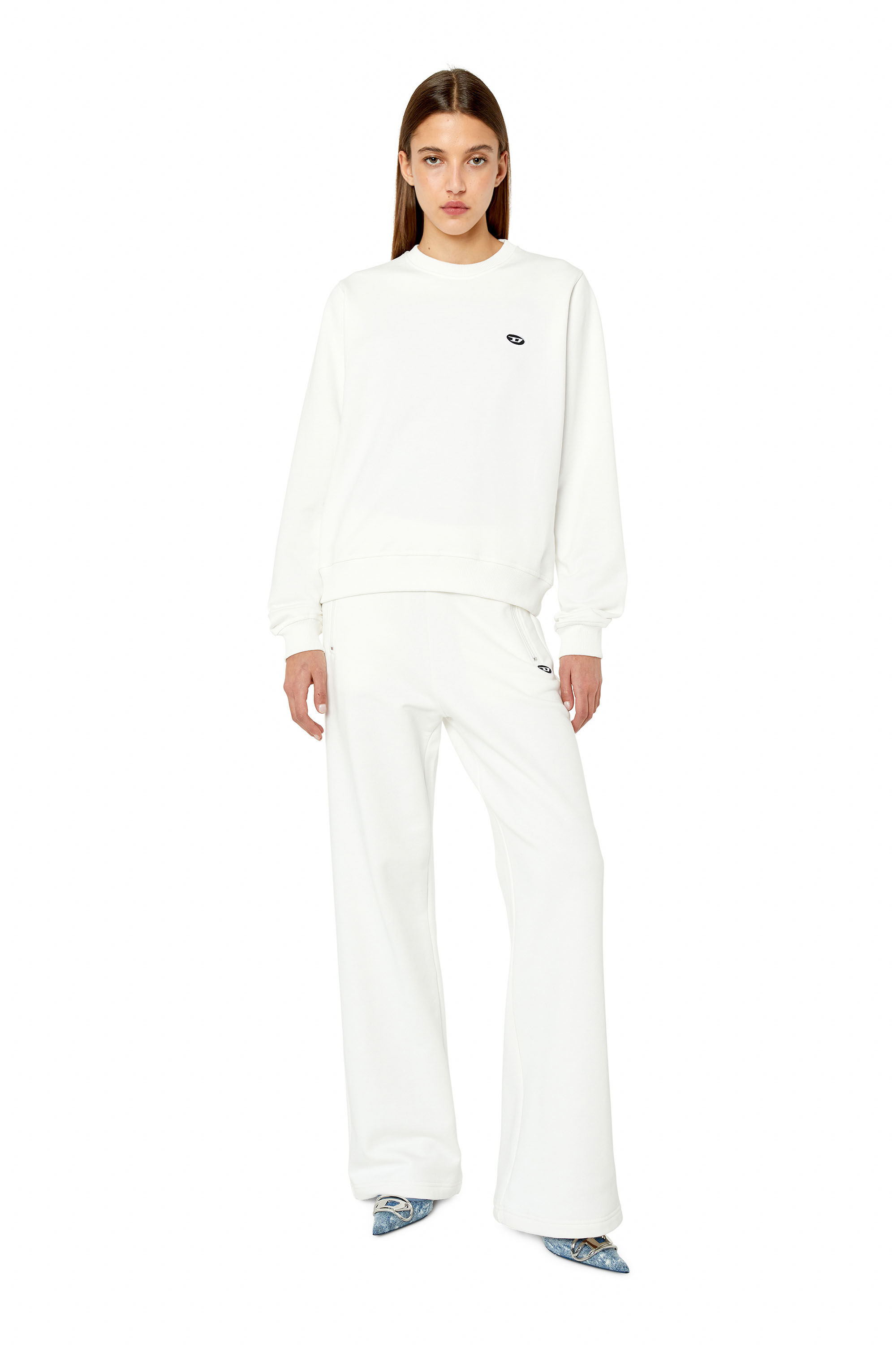 Diesel - F-REGGY-DOVAL-PJ, Woman Sweatshirt with oval D patch in White - Image 1
