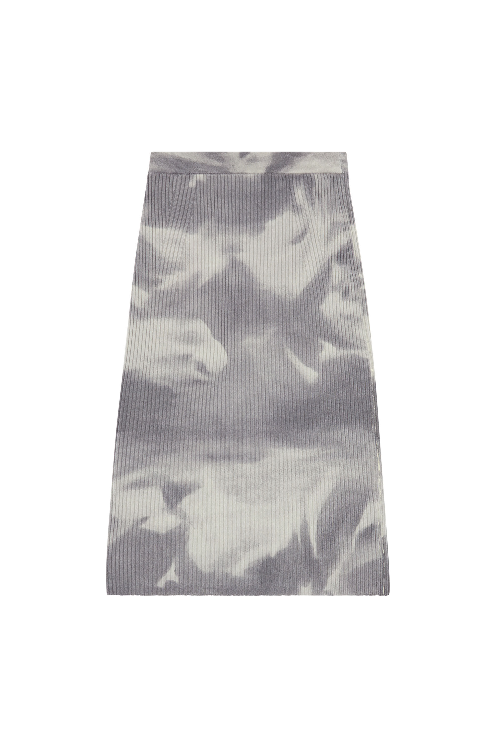 Diesel - M-BETTY, Woman Midi skirt in camo wool knit in Grey - Image 2