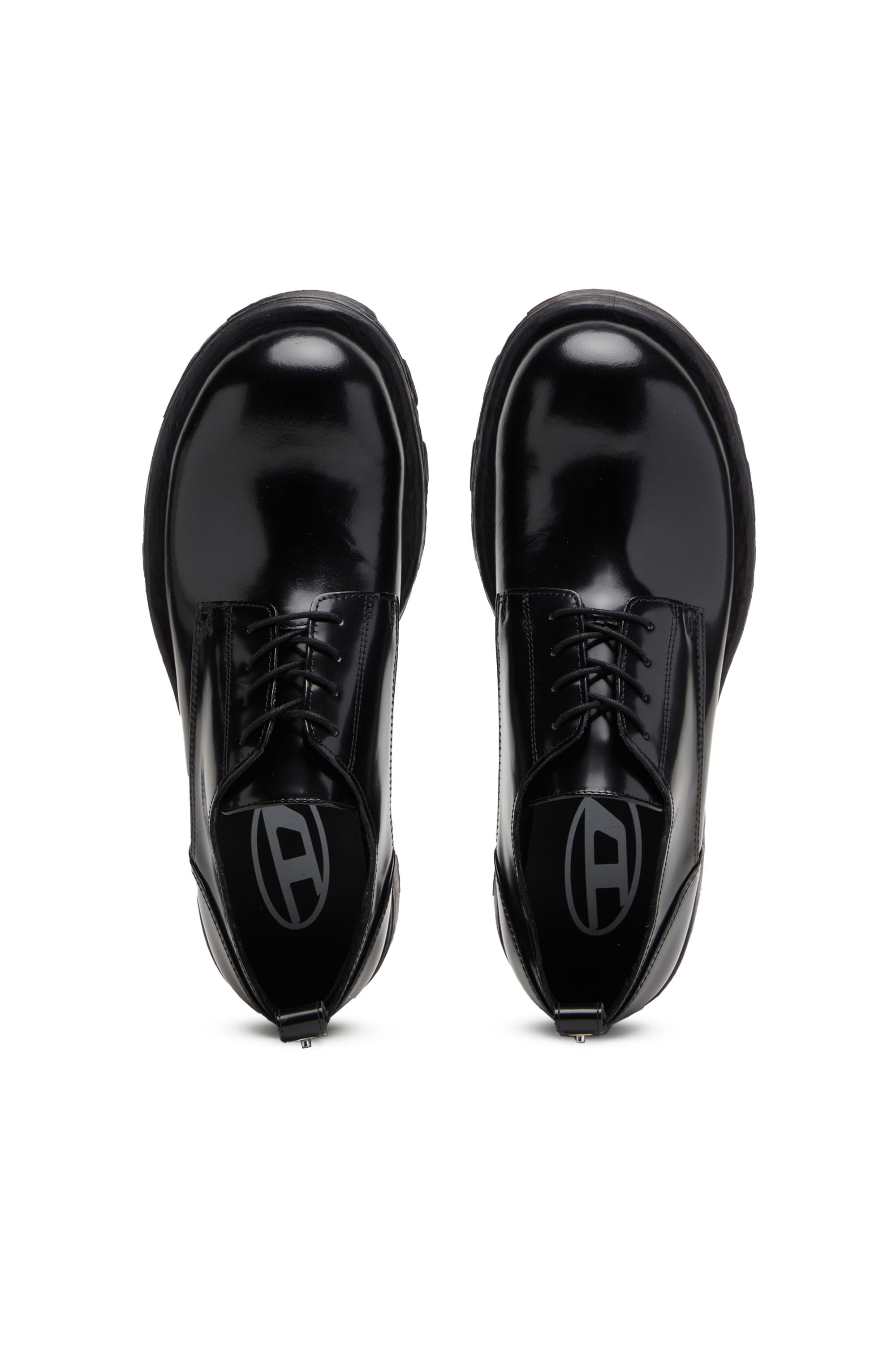 Diesel - D-HAMMER SH, Man D-Hammer SH - Lace-up shoes in shiny leather in Black - Image 4