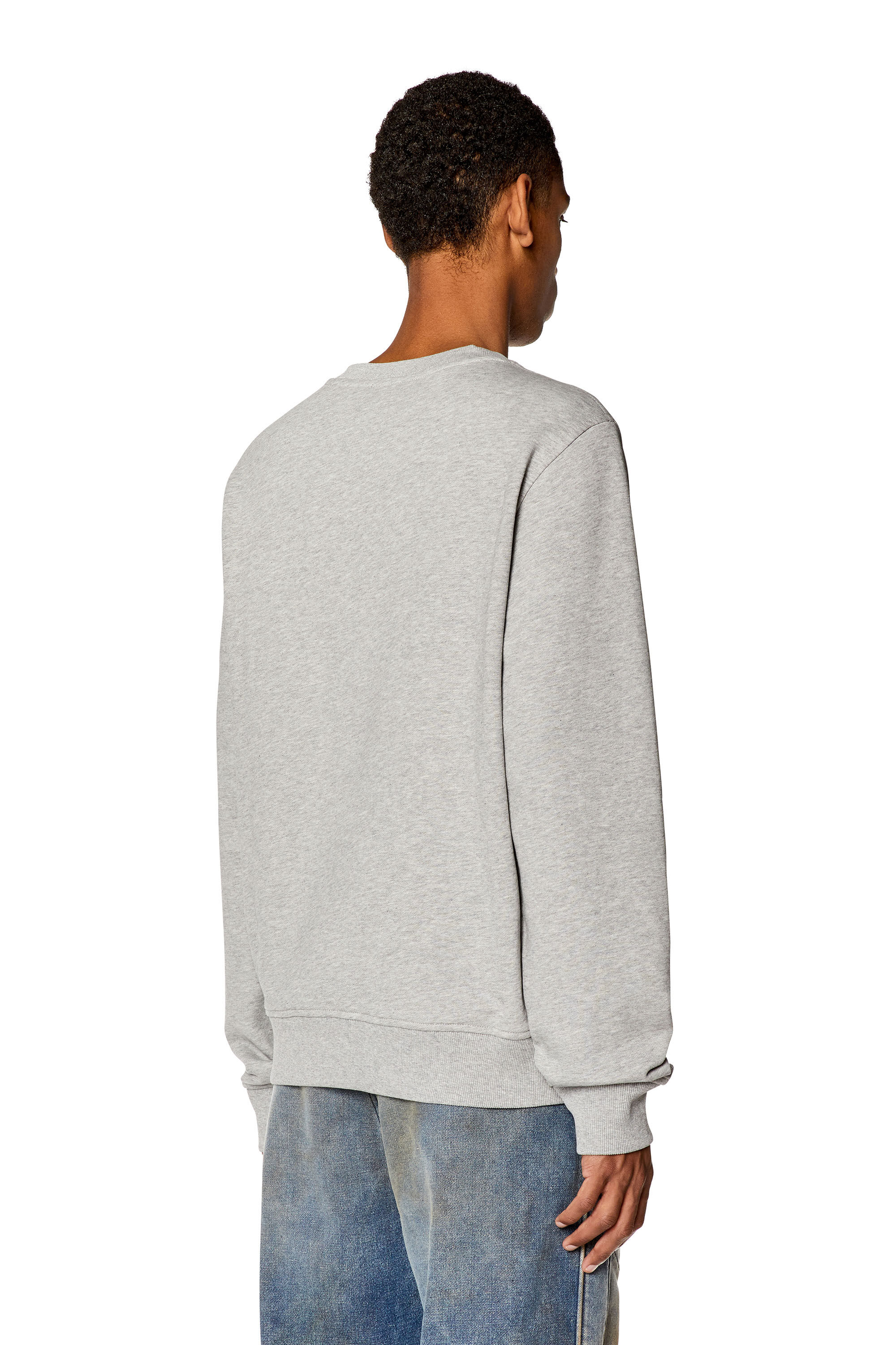 Diesel - S-GINN-D, Unisex Sweatshirt with mini D patch in Grey - Image 4