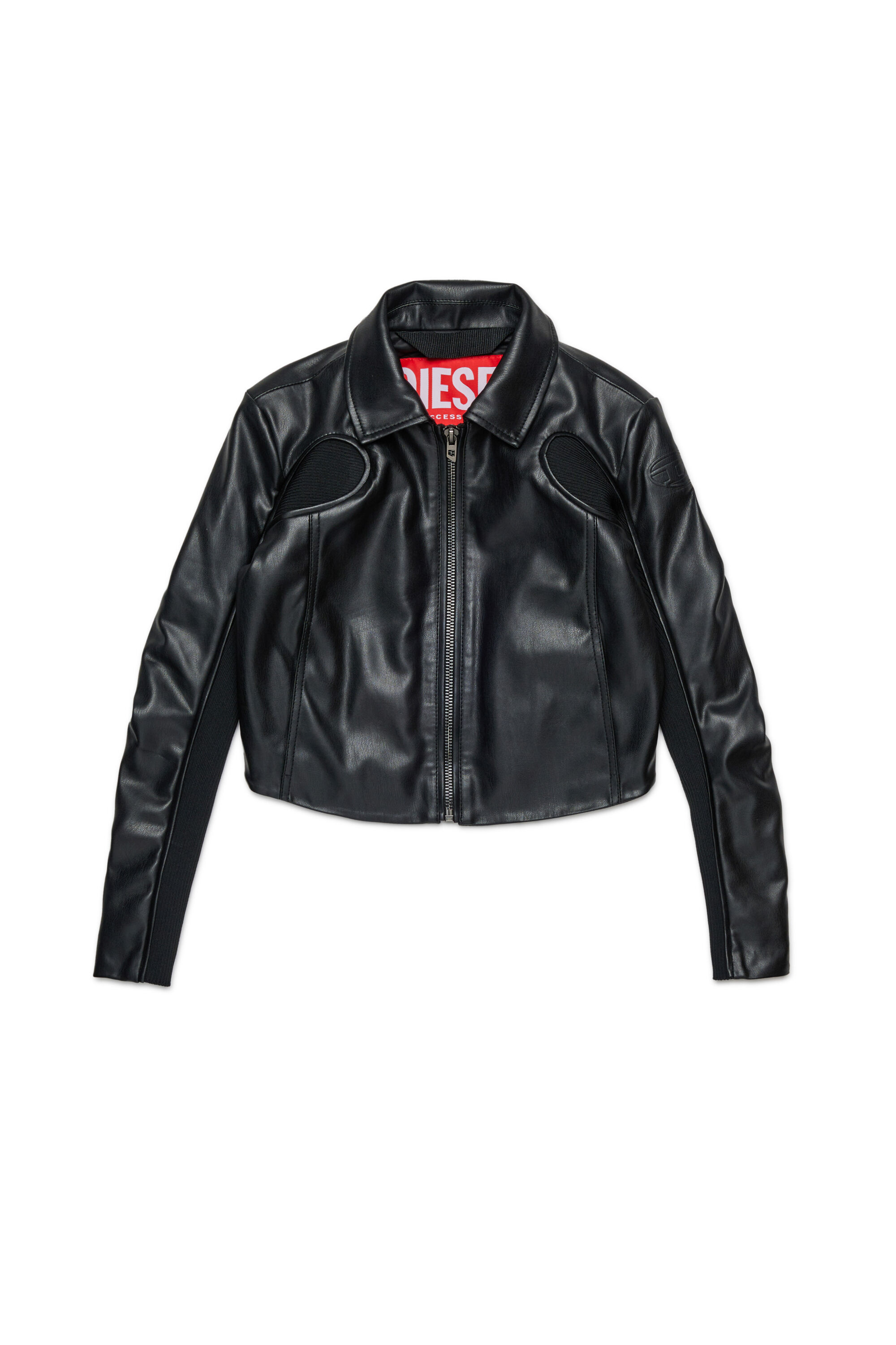Diesel - JLTOTEMP1, Woman's Biker jacket with zipper in Black - 1