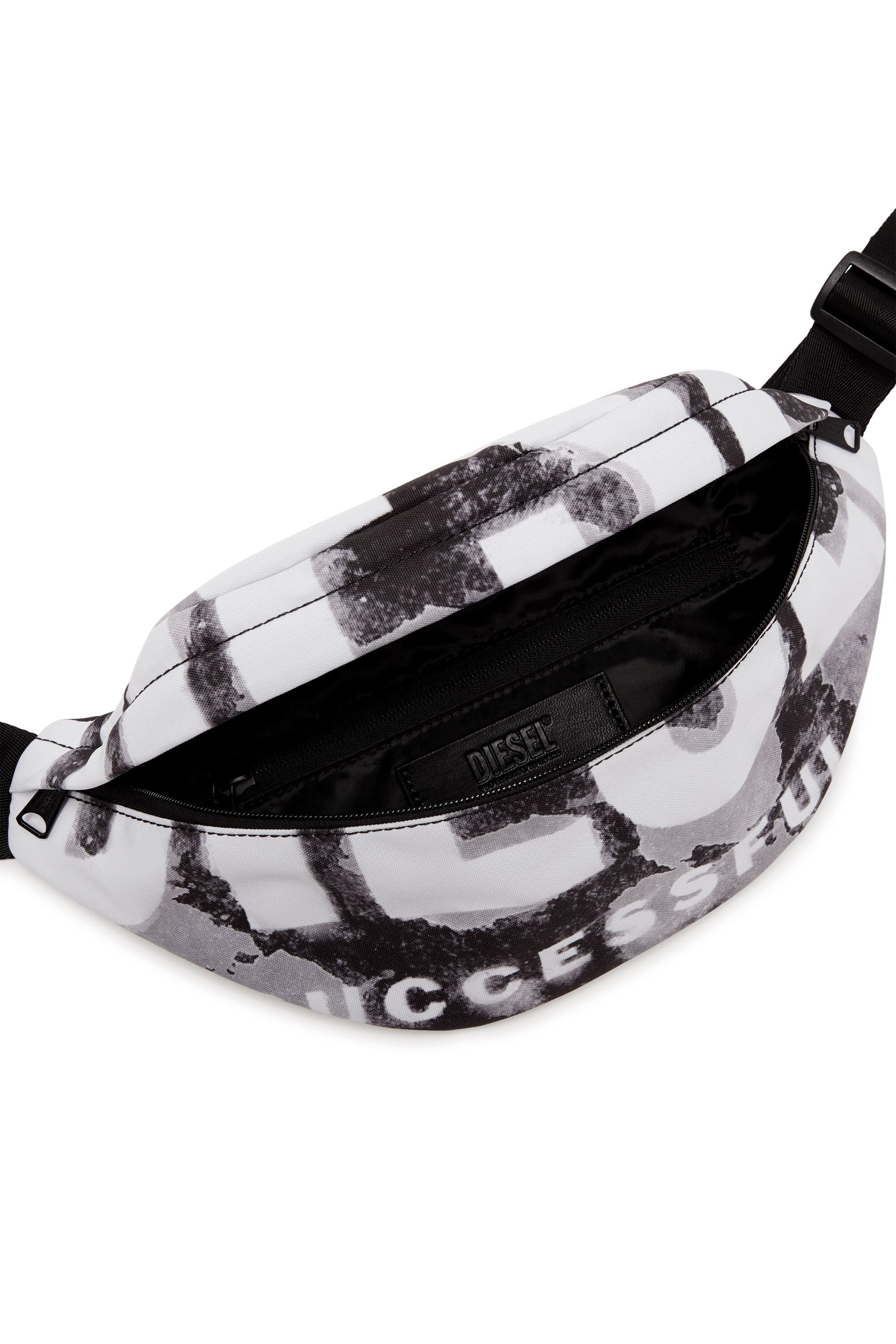 Diesel - RAVE BELTBAG X, Man Rave Beltbag X - Belt bag in logo-printed fabric in Black - Image 2