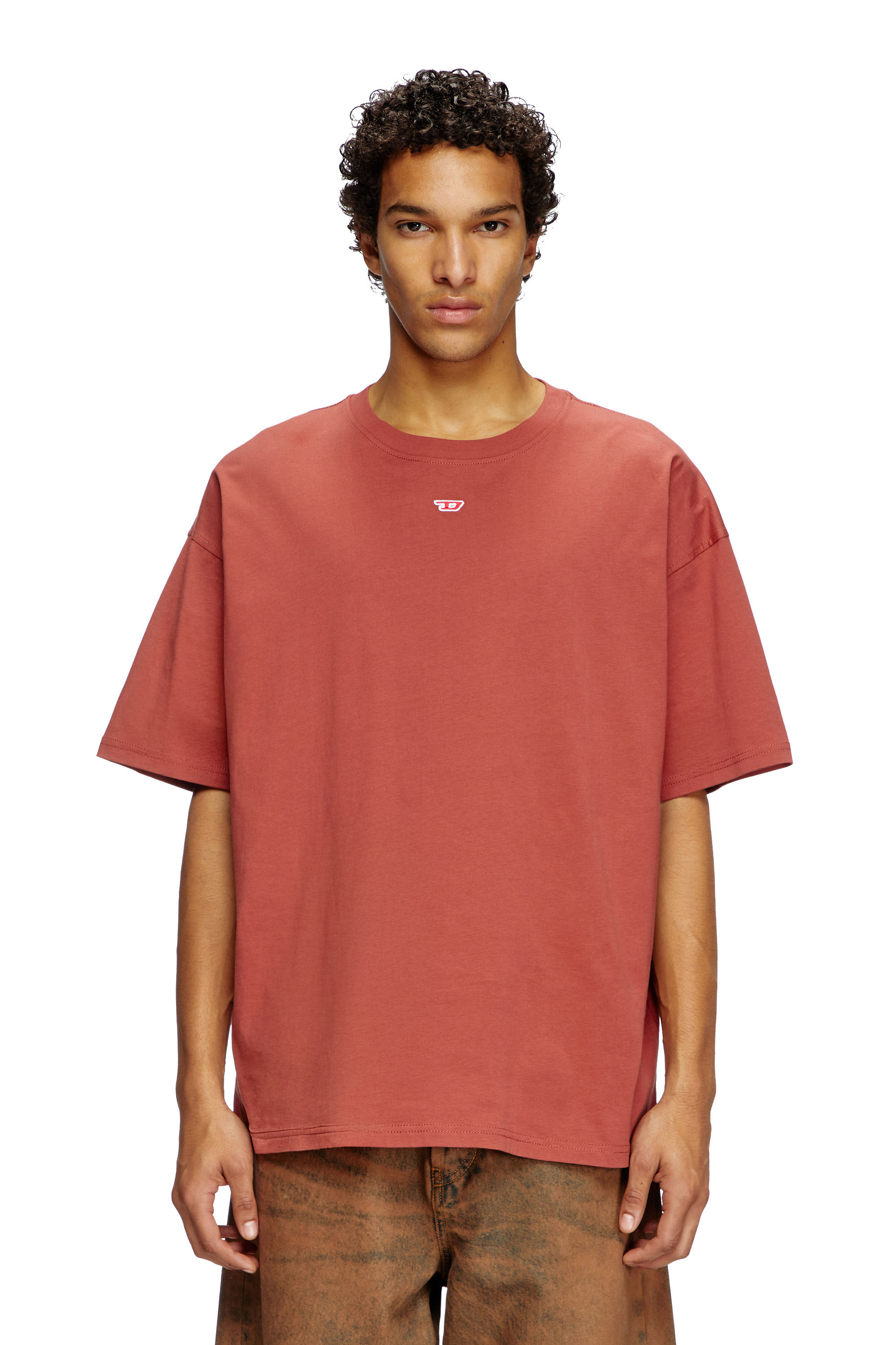 Diesel - T-BOXT-D, Unisex's T-shirt with embroidered D patch in Red - 3