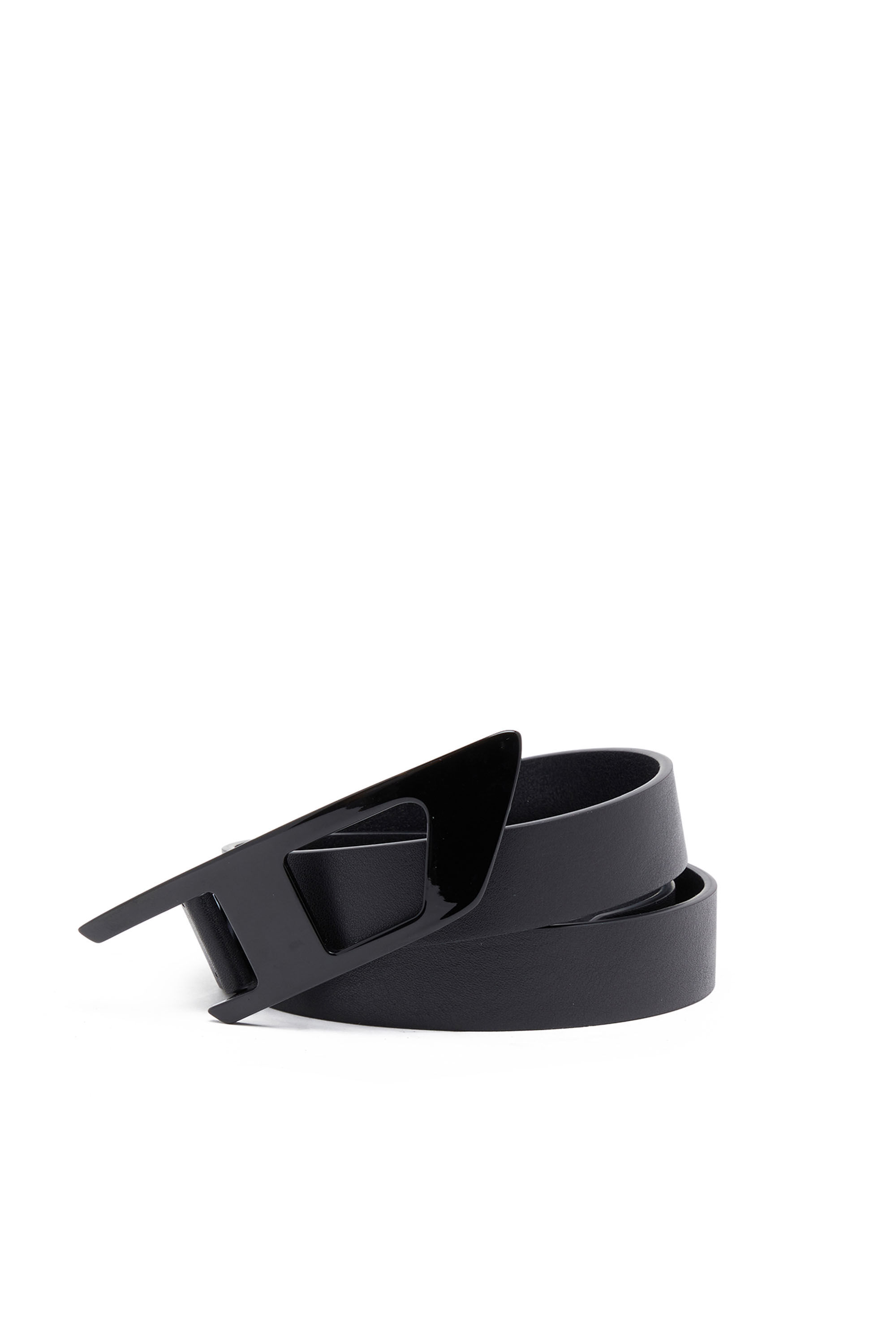 Diesel - B-DLOGO II, Man Slim leather belt with D buckle in Black - Image 3