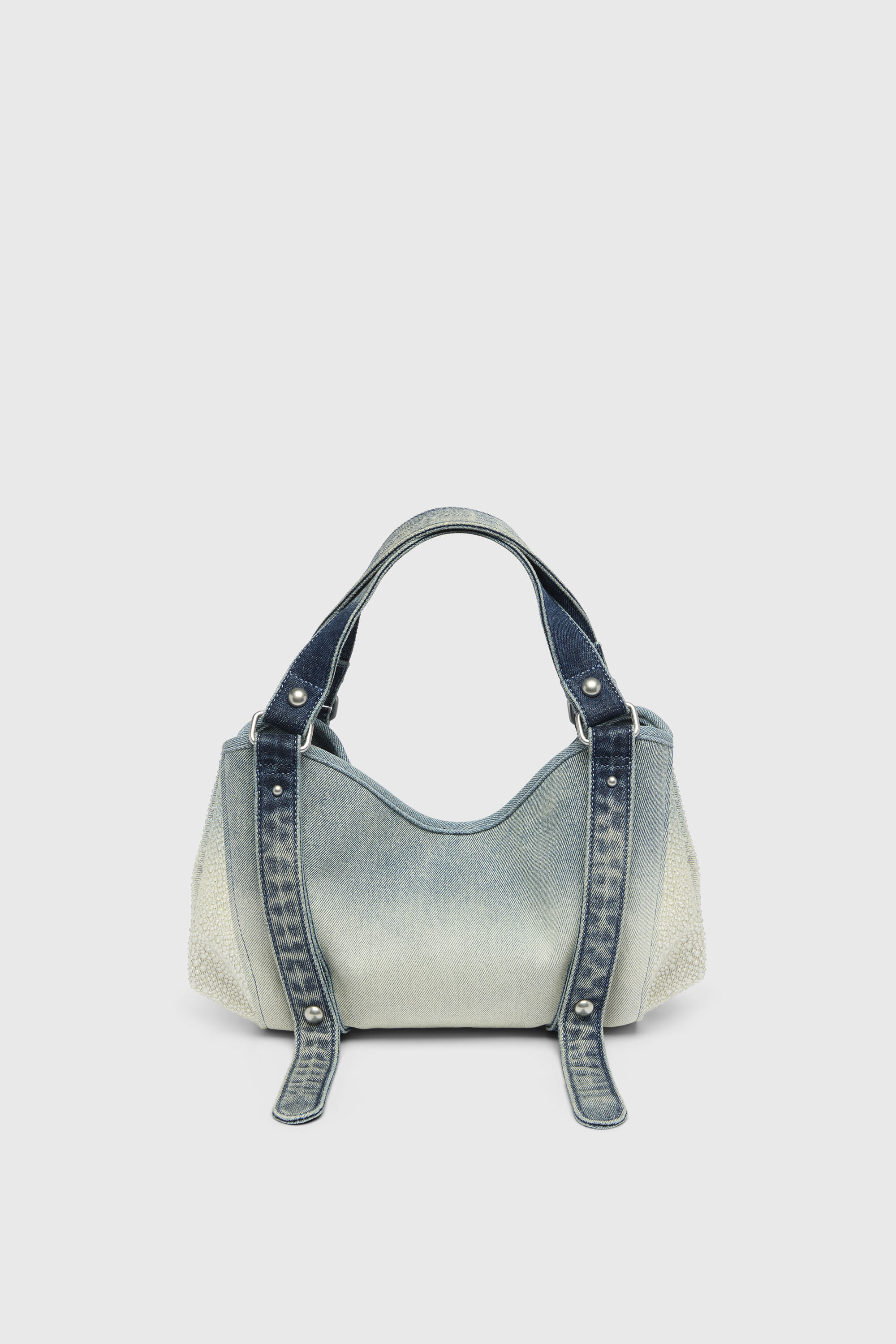 Diesel - D-ONE TOPHANDLE S, Woman's D-One-Small top-handle bag in crystal solarised denim in Blue - 4