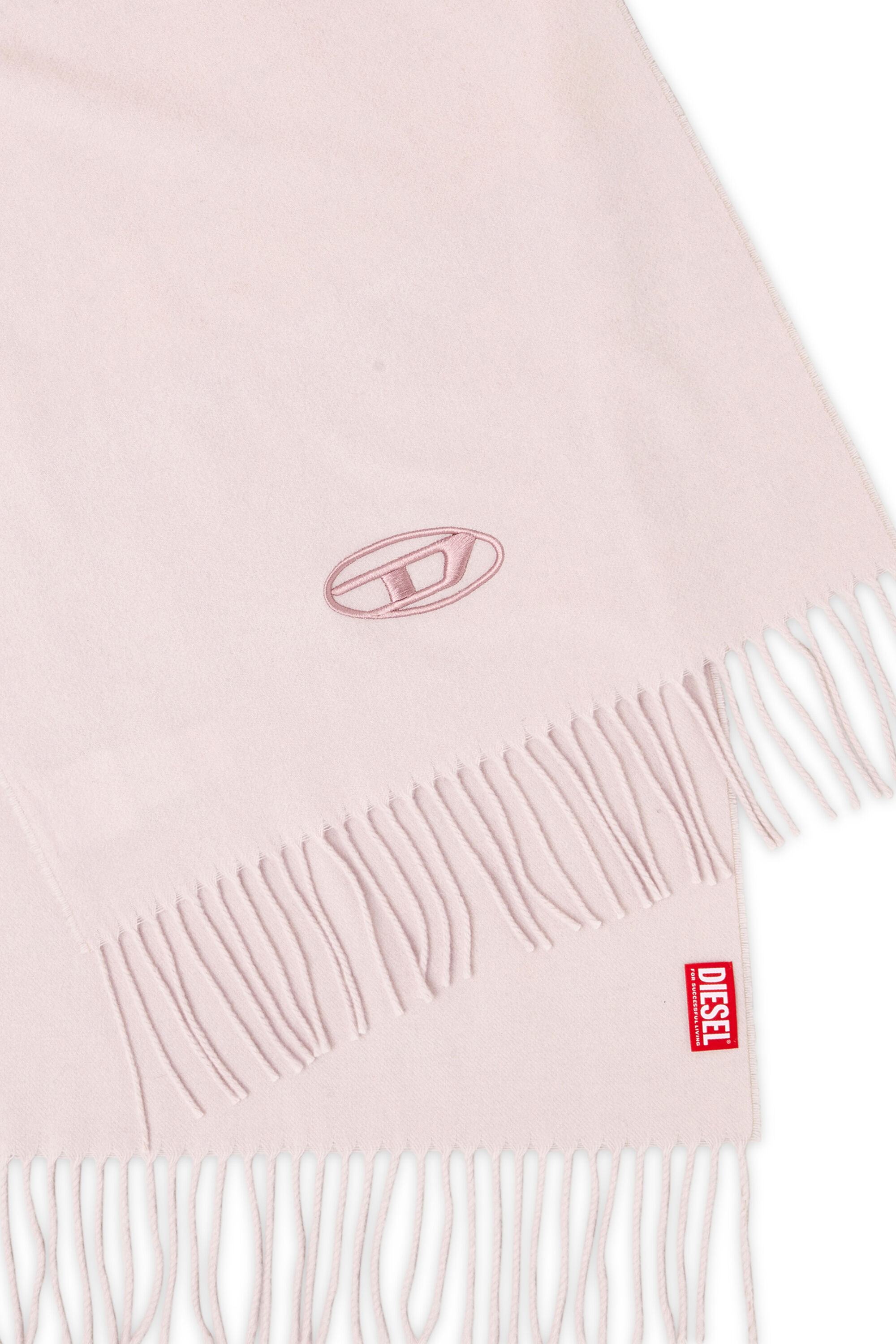 Diesel - S-IMON-D-LONG, Man's Wool-blend scarf with fringed edges in Pink - 3