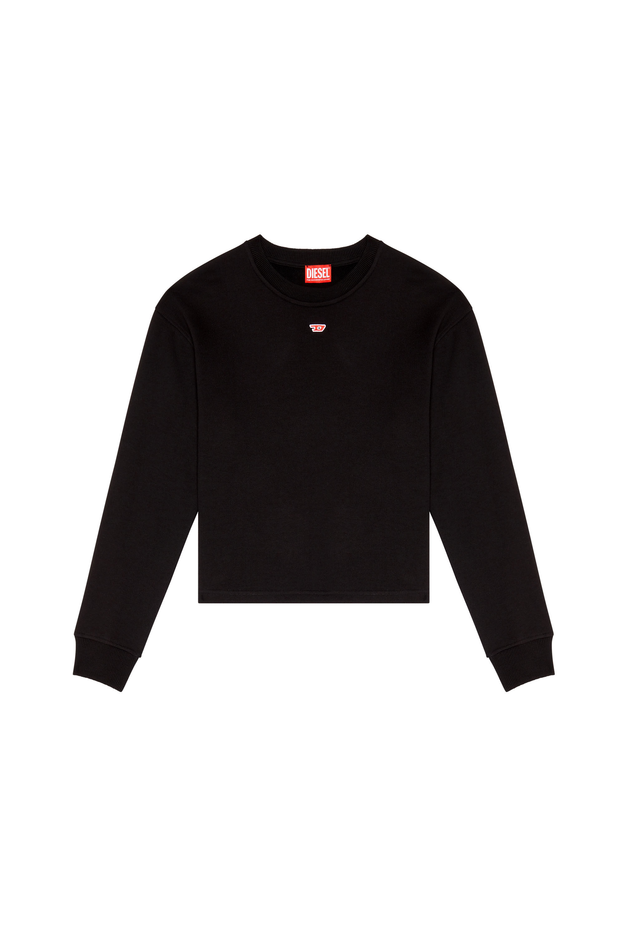Diesel - F-JARAL-D, Woman Oversized sweatshirt with D patch in Black - Image 2