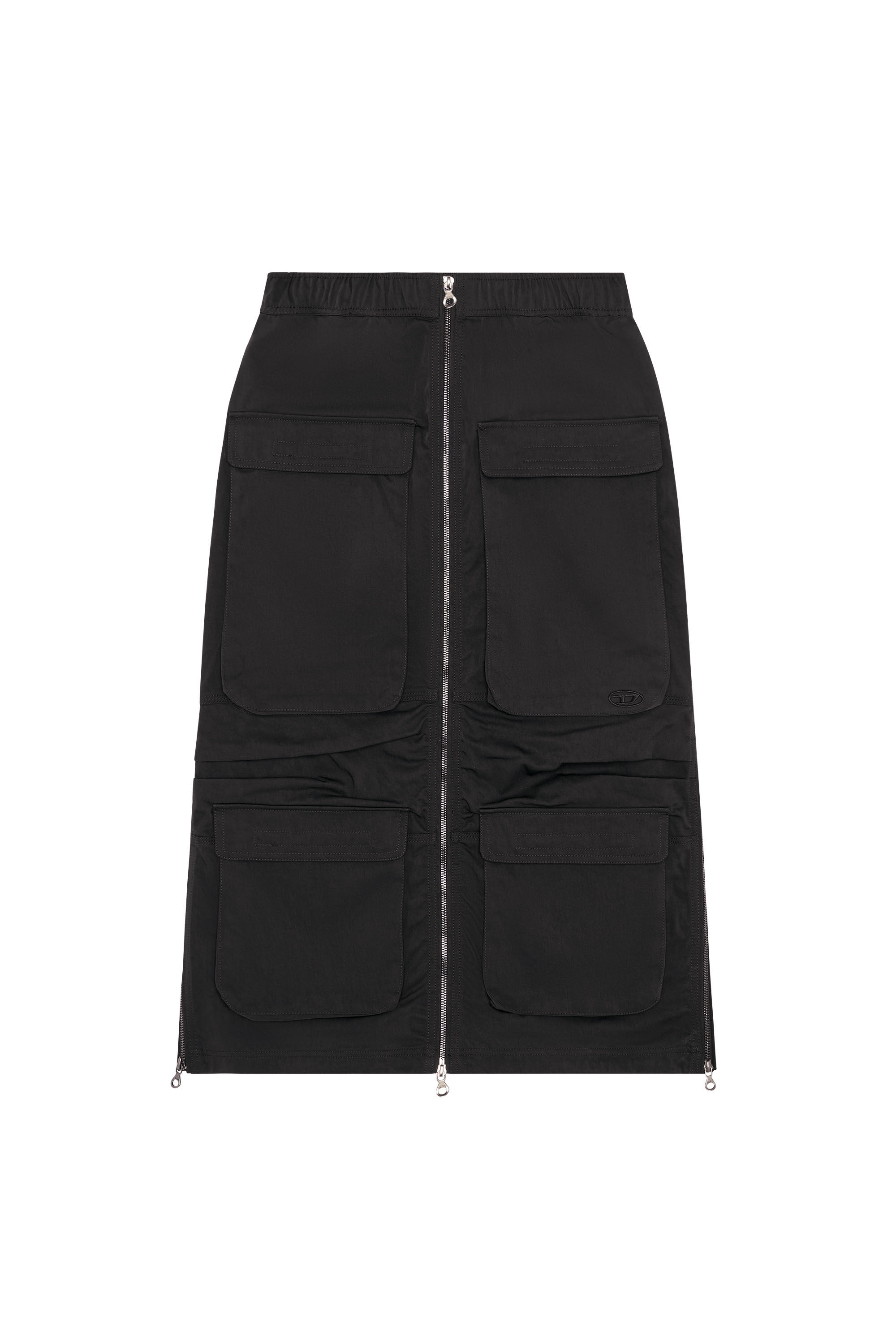 Diesel - O-MIRT, Woman Cargo skirt in nylon twill in Black - Image 2