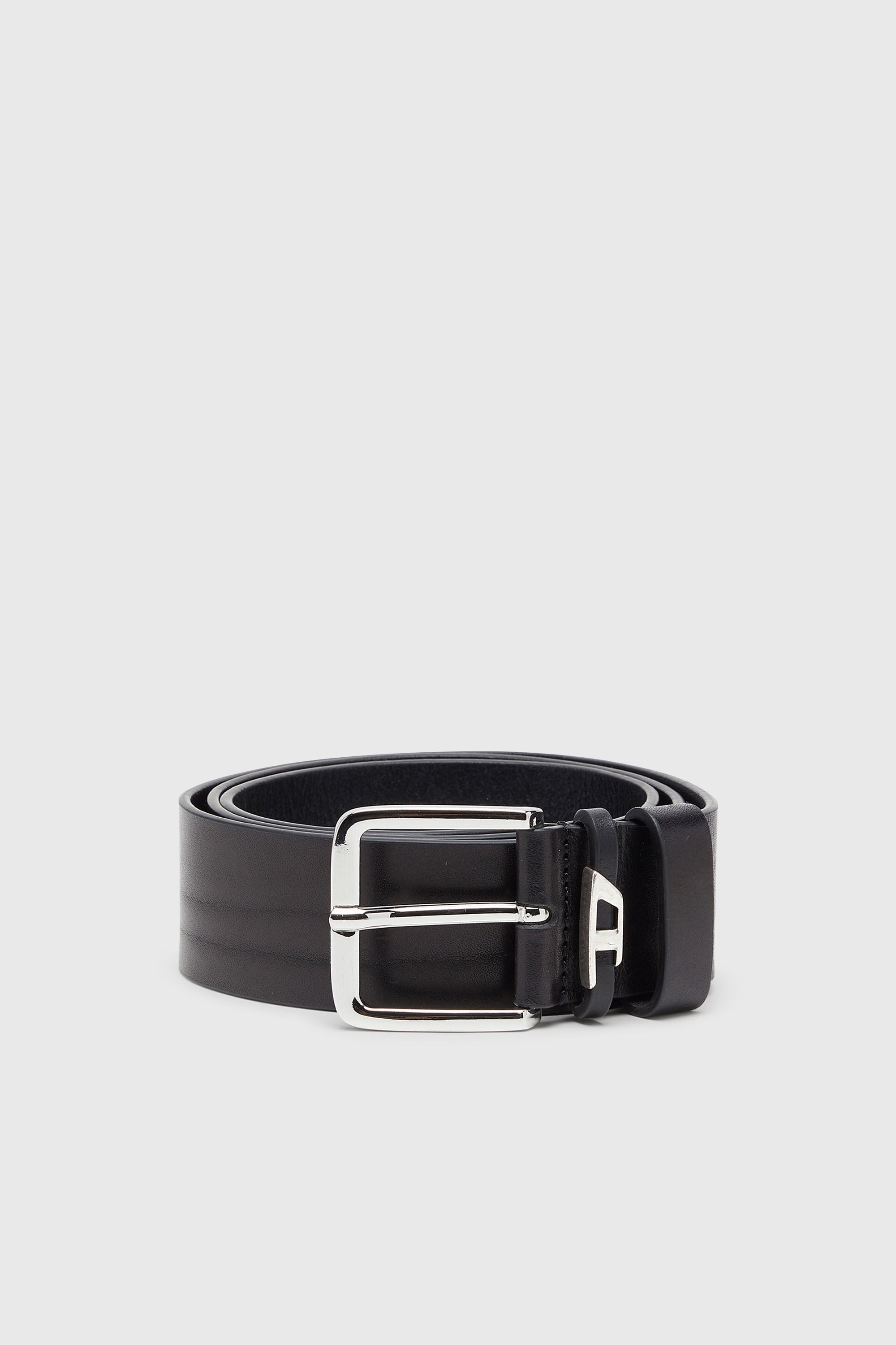 Diesel - B-D LOOP, Man's 4 cm crinkle leather belt in Black - 1