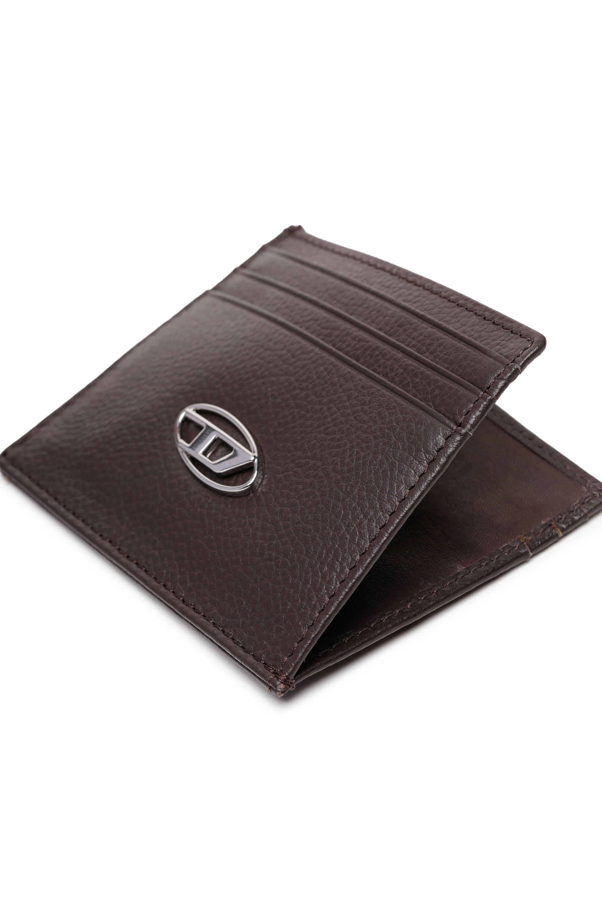 Diesel - CARD CASE, Man Card case in grained leather in Brown - Image 3