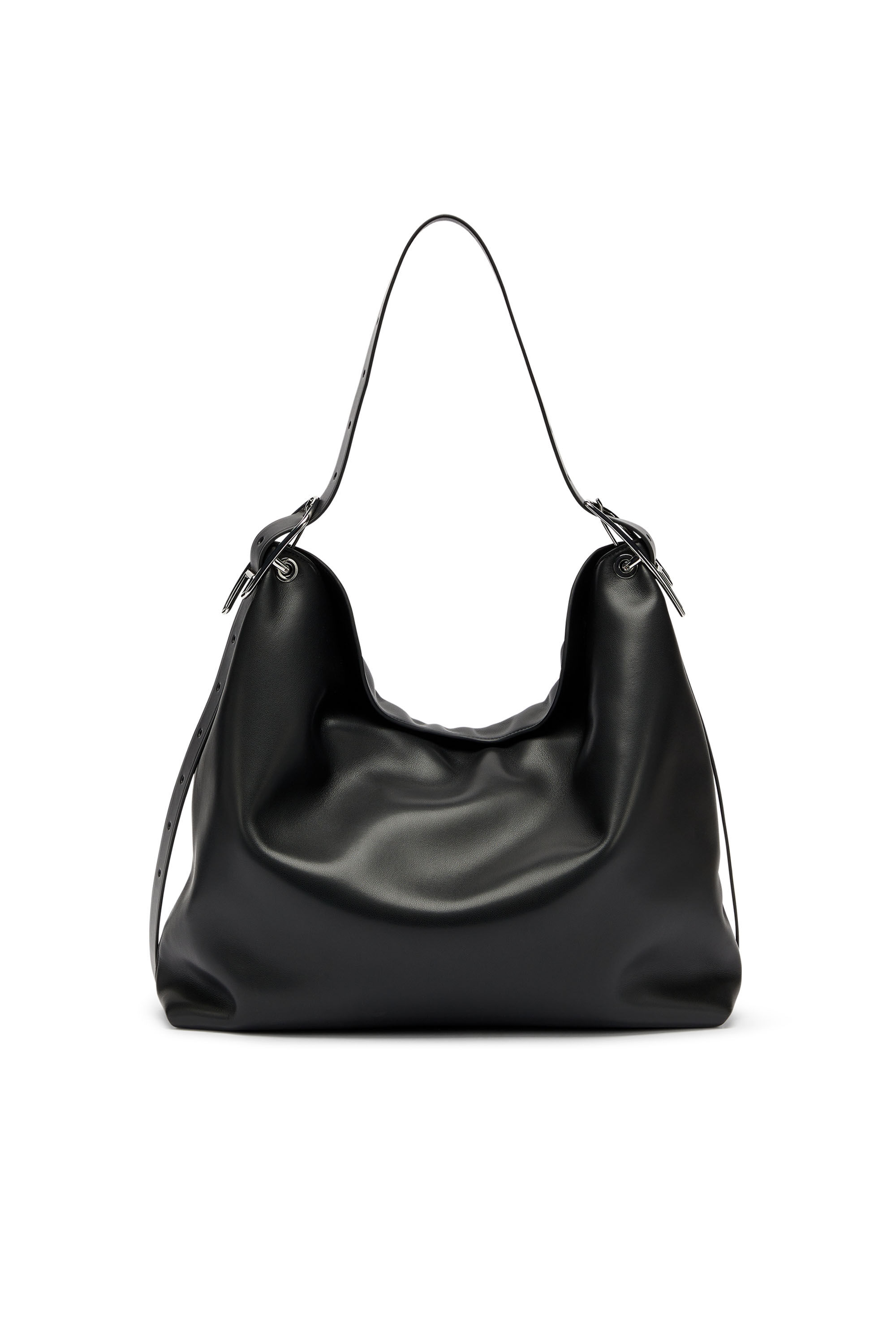 Diesel - D-LINE HOBO, Woman's D-Line-Leather hobo bag in Black - 2