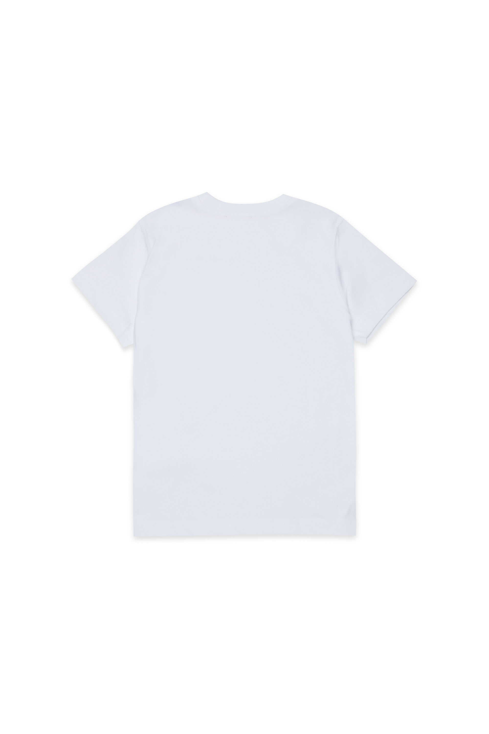 Diesel - TADJUSTMET, Man's Cotton T-shirt with metal appliqu&eacute; in White - 2