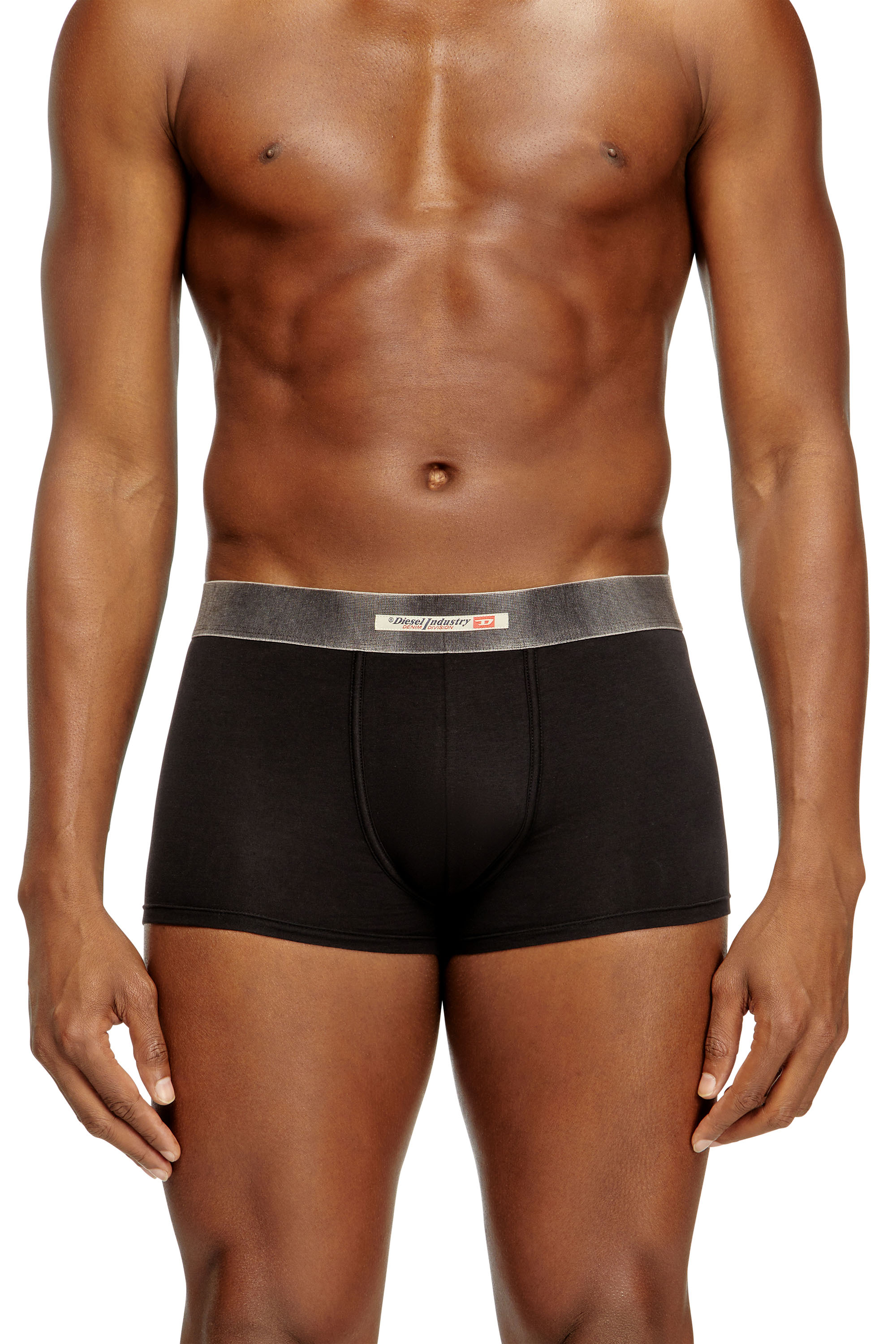 Diesel - DAMIEN-DNM-3PACK, Man's 3-pack of stretch cotton boxers with satin waistband in Black - 2