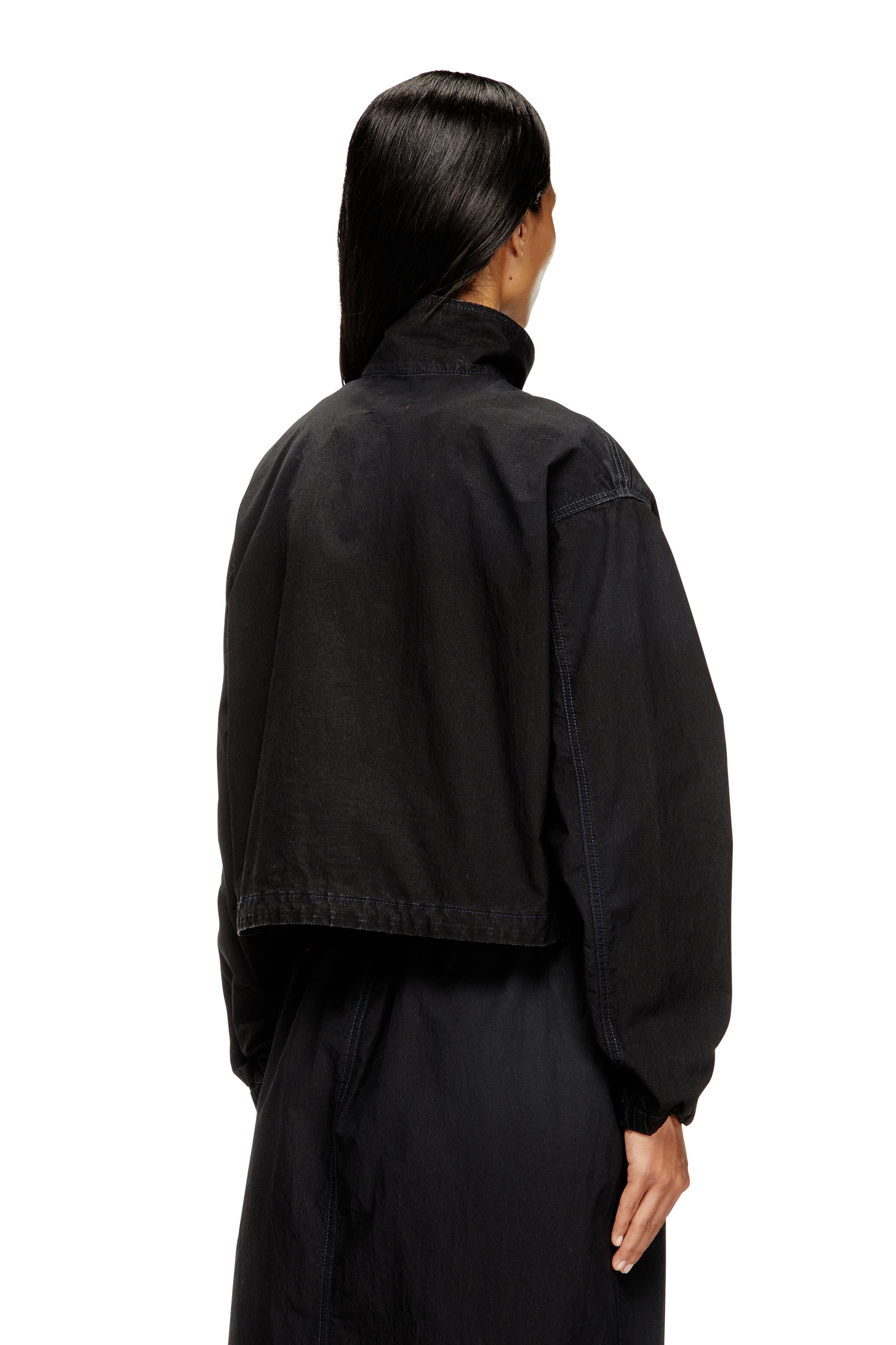 Diesel - DE-SANDERZ JOGG, Woman's High-neck technical JoggJeans jacket in Black - 4