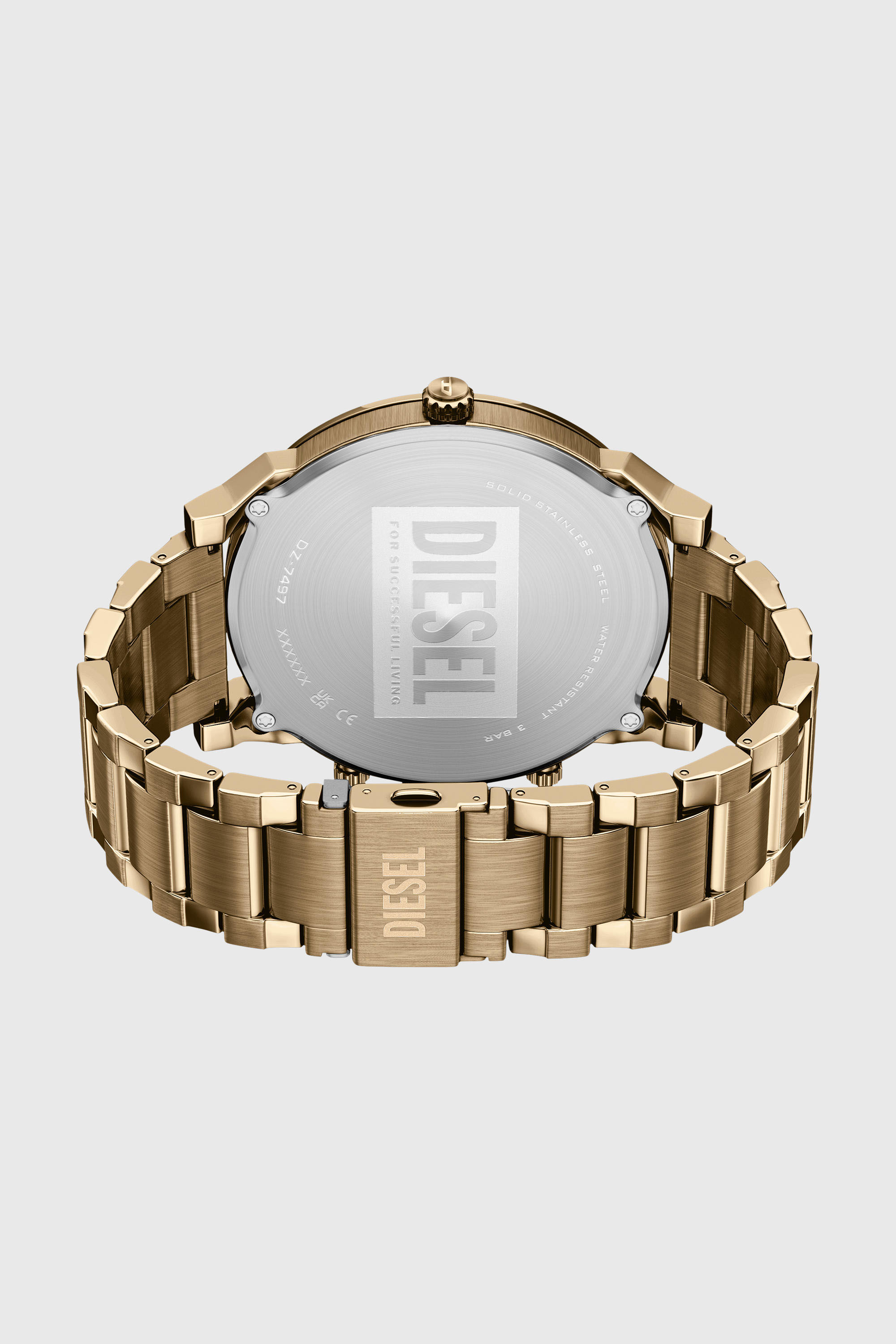 Diesel - DZ7497 WATCH, Man's Mr. Daddy Slim date antique gold-tone stainless steel watch in Gold - 4