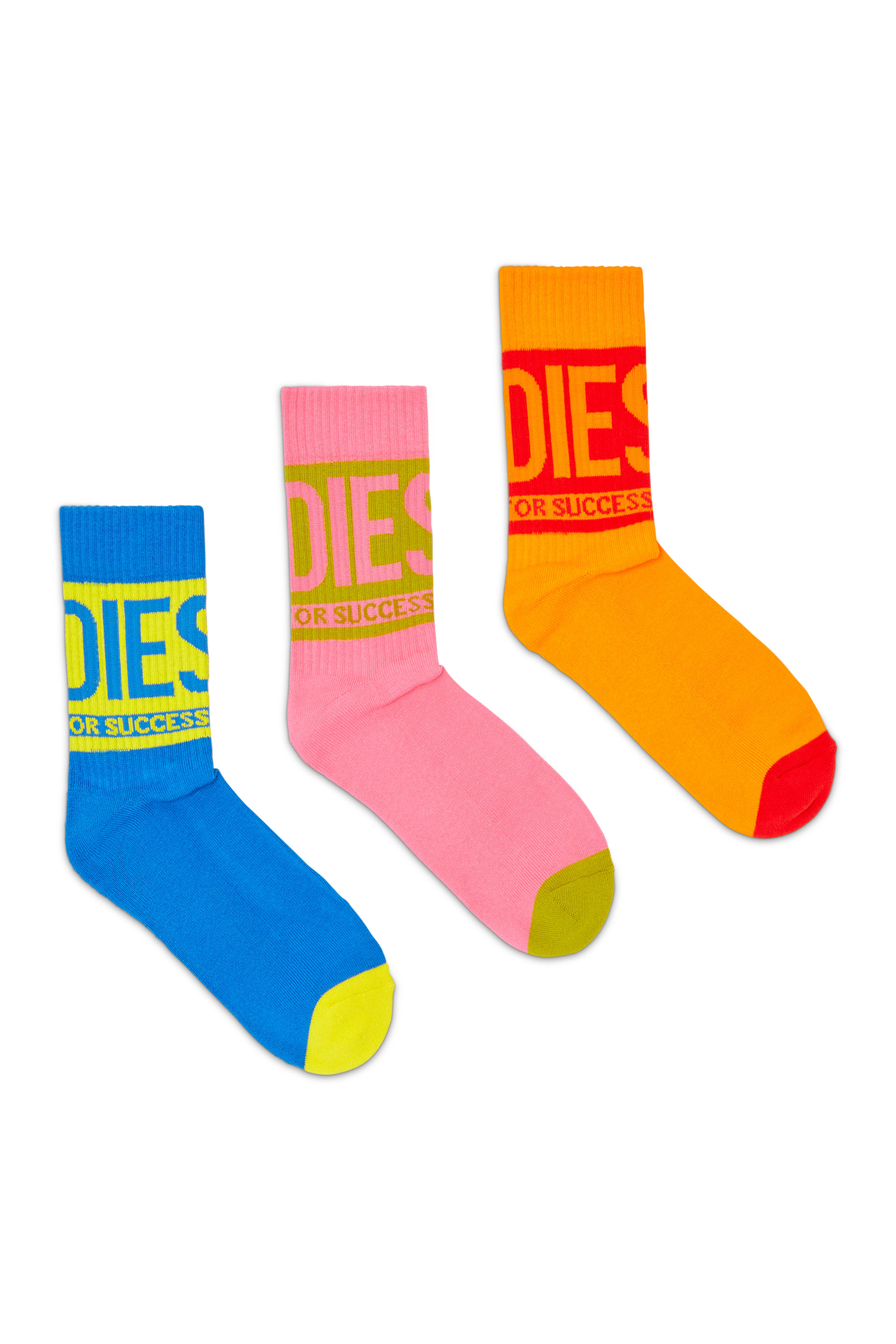 Diesel - SKM-RAY-THREEPACK, Man's Socks Three-pack in cotton with logo detail in Multicolor - 1