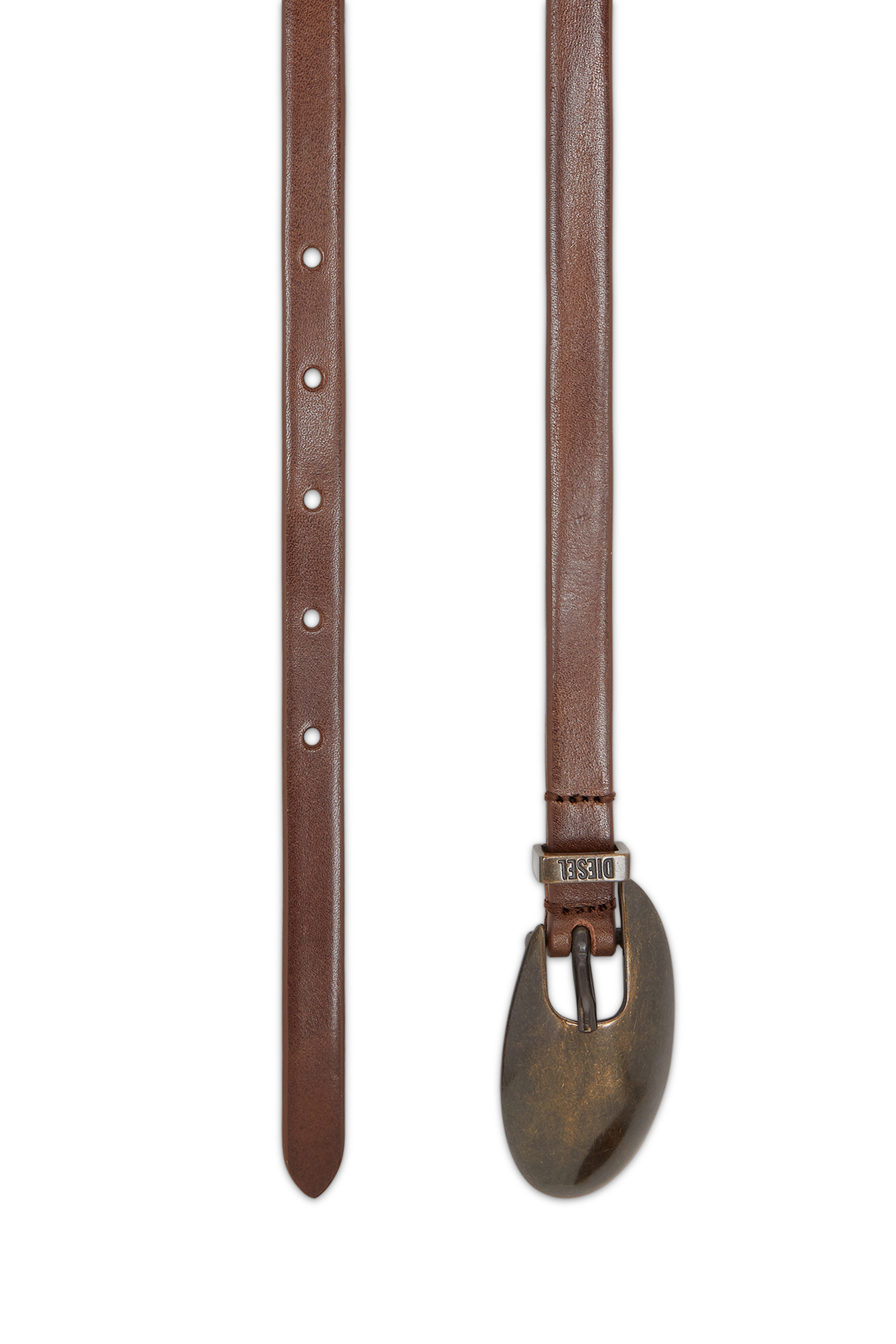 Diesel - B-ROP 15, Woman's 1.5cm belt in leather in Brown - 2
